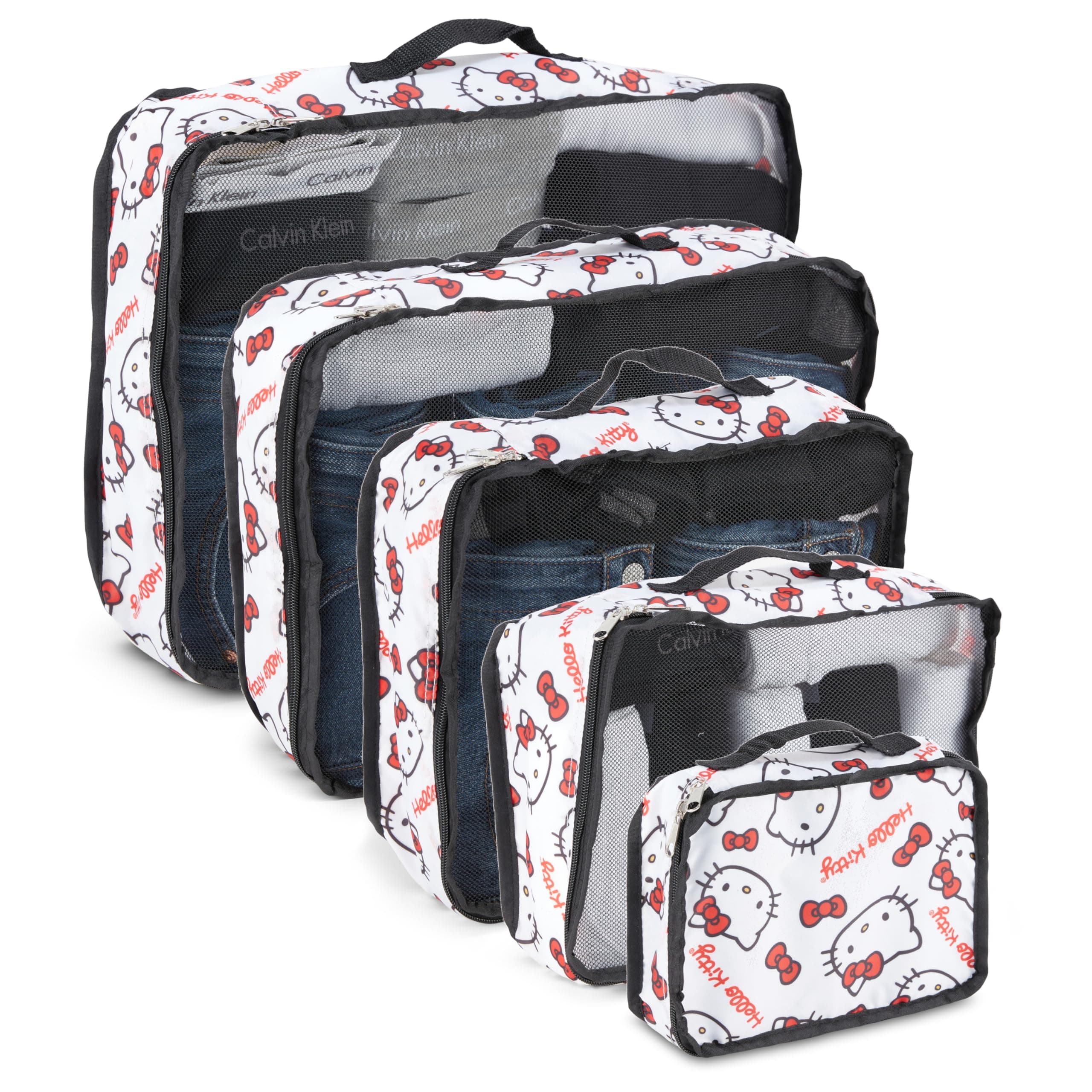 Sanrio's Hello Kitty Packing Cubes - 5 Piece Packing Cube Bags - Travel Essentials - Suitcase Luggage Organizer Set - Hello Kitty and Friends, My Melody, Kerromi, Kerropi, Badtz-Maru (Hello Kitty)