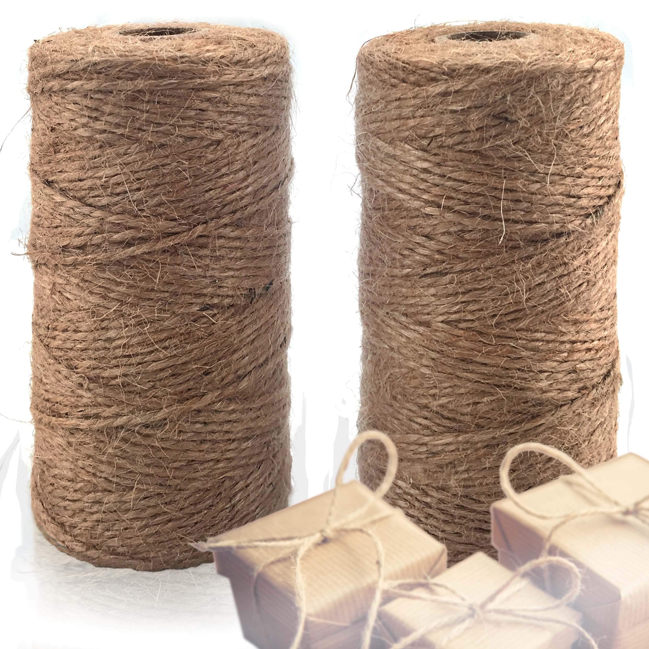 BeCraftee Twine String – 2 Pack of Heavy-Duty, 328ft, Brown Jute Rope for Crafts, Packaging, Gift Wrapping, Gardening and DIY