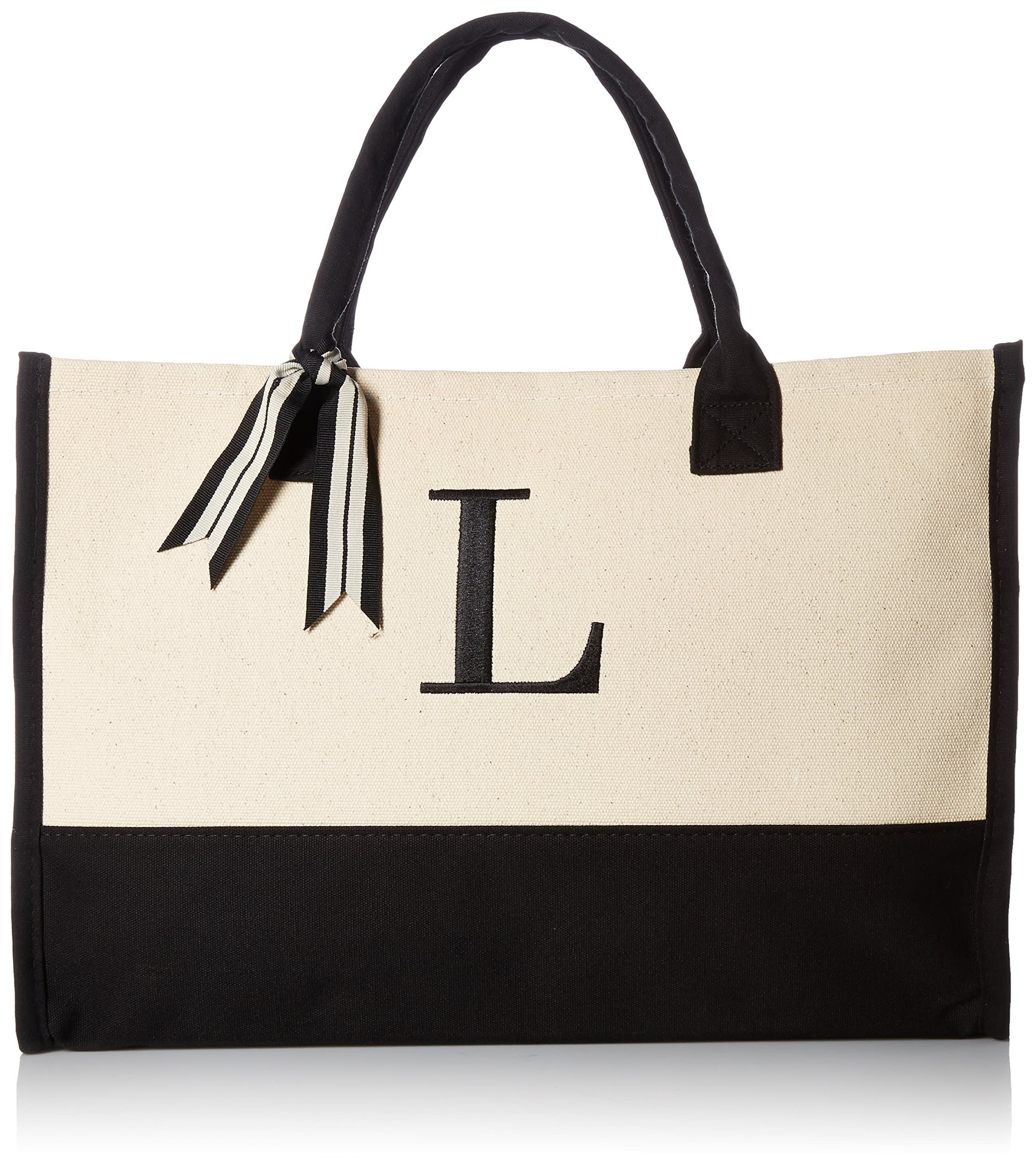 Initial Canvas Tote Bag