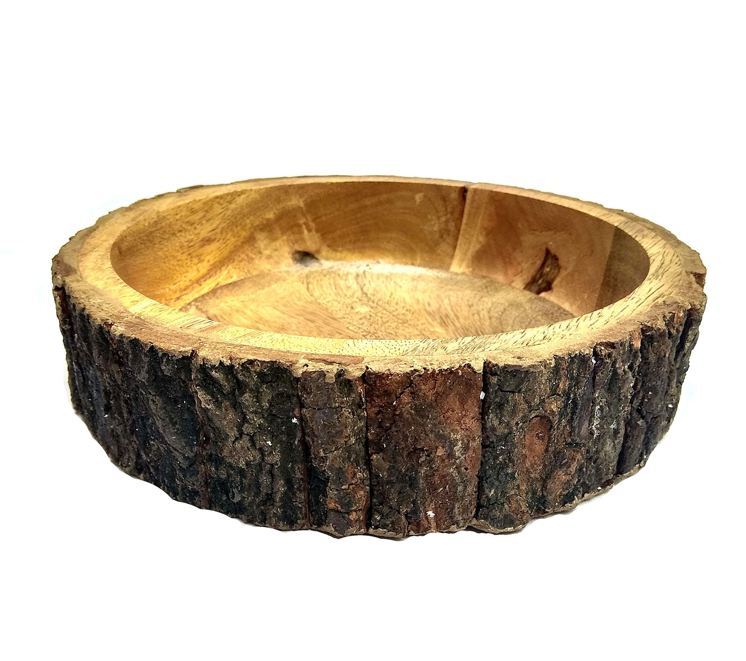 Kraftyhome Wooden Bowl for Serving Fruit | Fruit Bowl - 8.5 inch