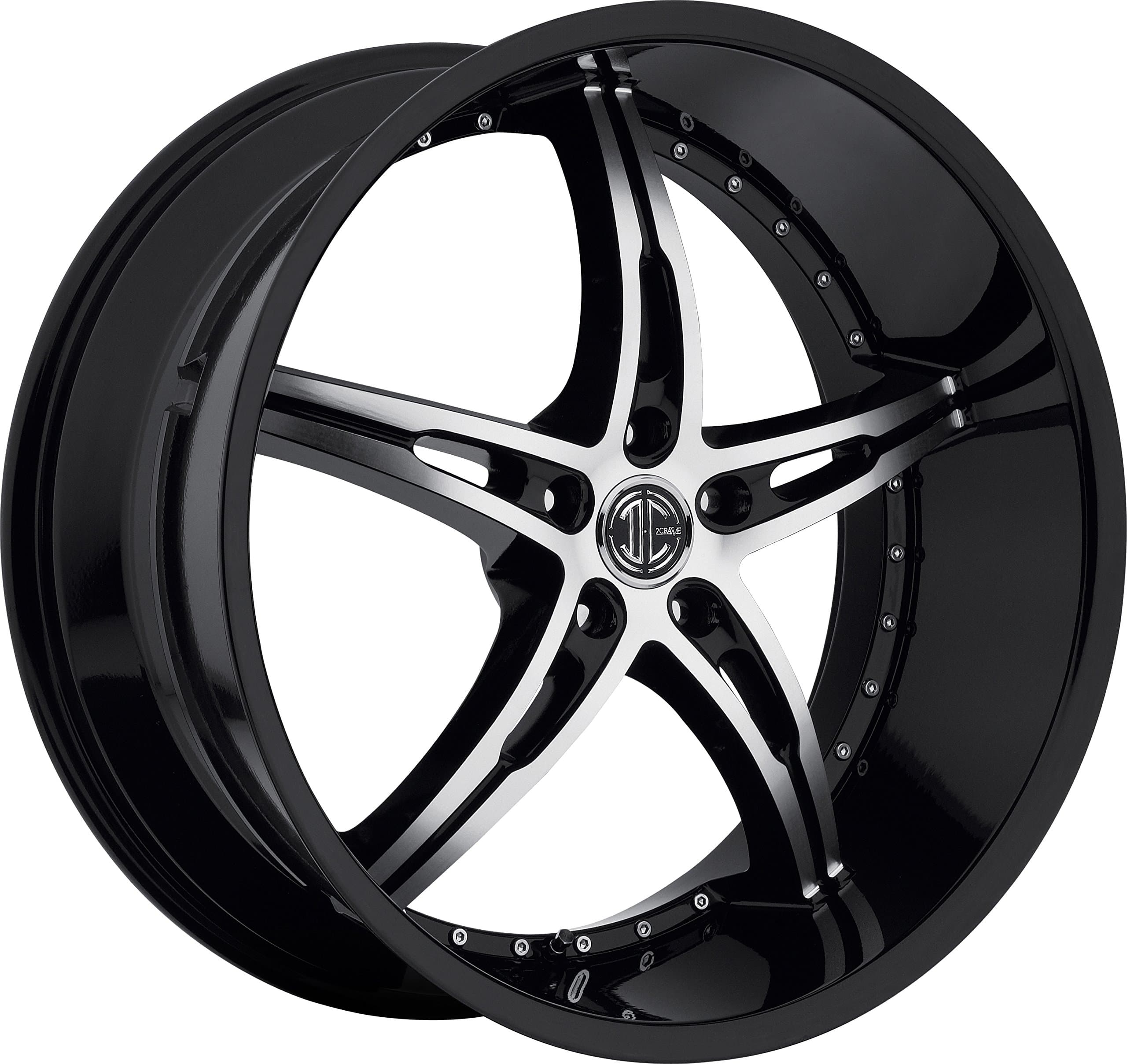 No.14 Gloss Black Wheel with Painted (20 x 8.5 inches /5 x 115 mm, 20 mm Offset)