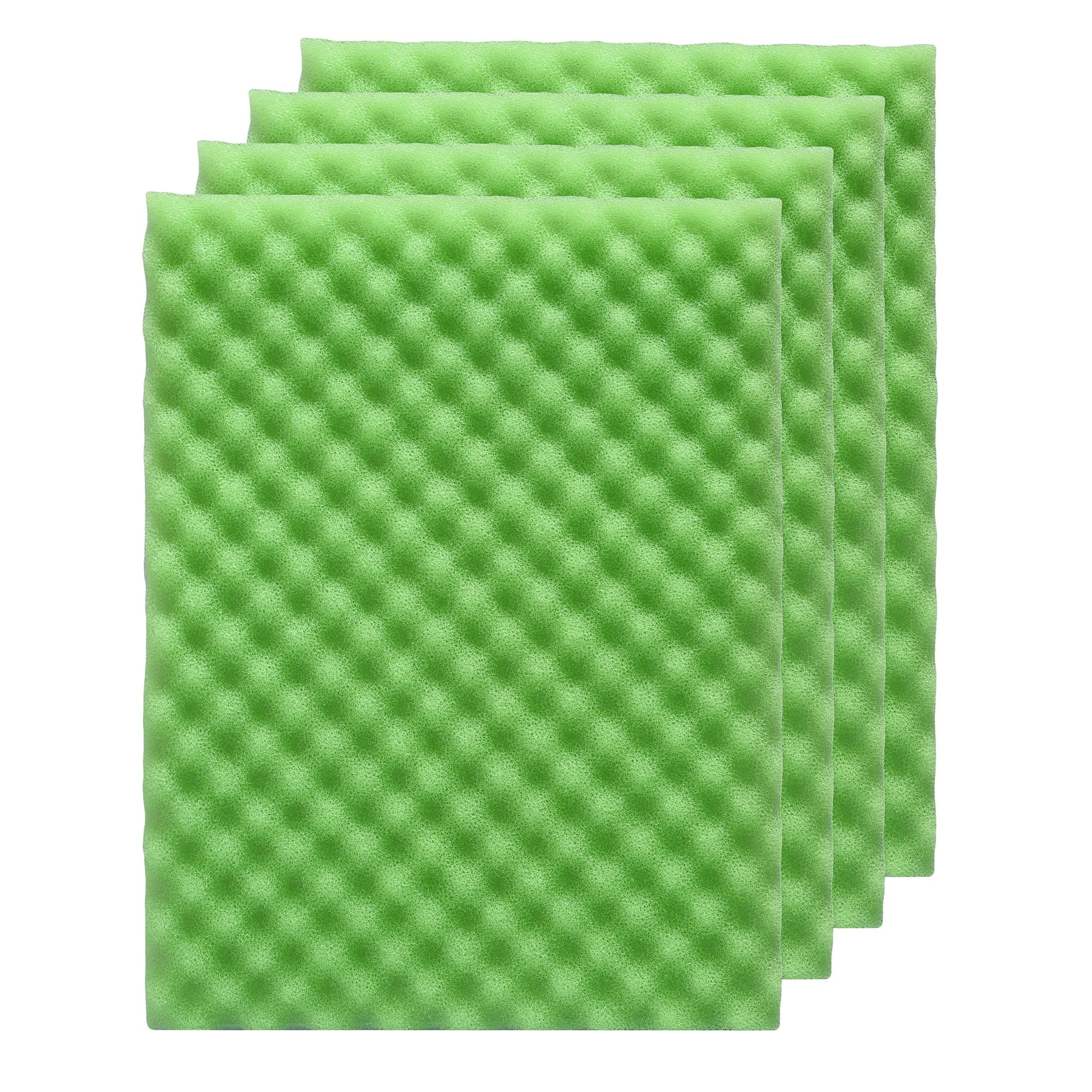 4 Pack Aquarium Filter Media Bio Sponge Pad 16 x 12 x 1 inch, Fish Pond Foam Filter 20/30/40 PPI (Green 40ppi 4pack)