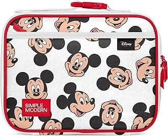 Disney Kids Lunch Box for School | Reusable Insulated Lunch Bag for Toddler, Girl, and Boy | Meal Containers with Exterior & Interior Pockets | Hadley Collection | Mickey Mouse Fun
