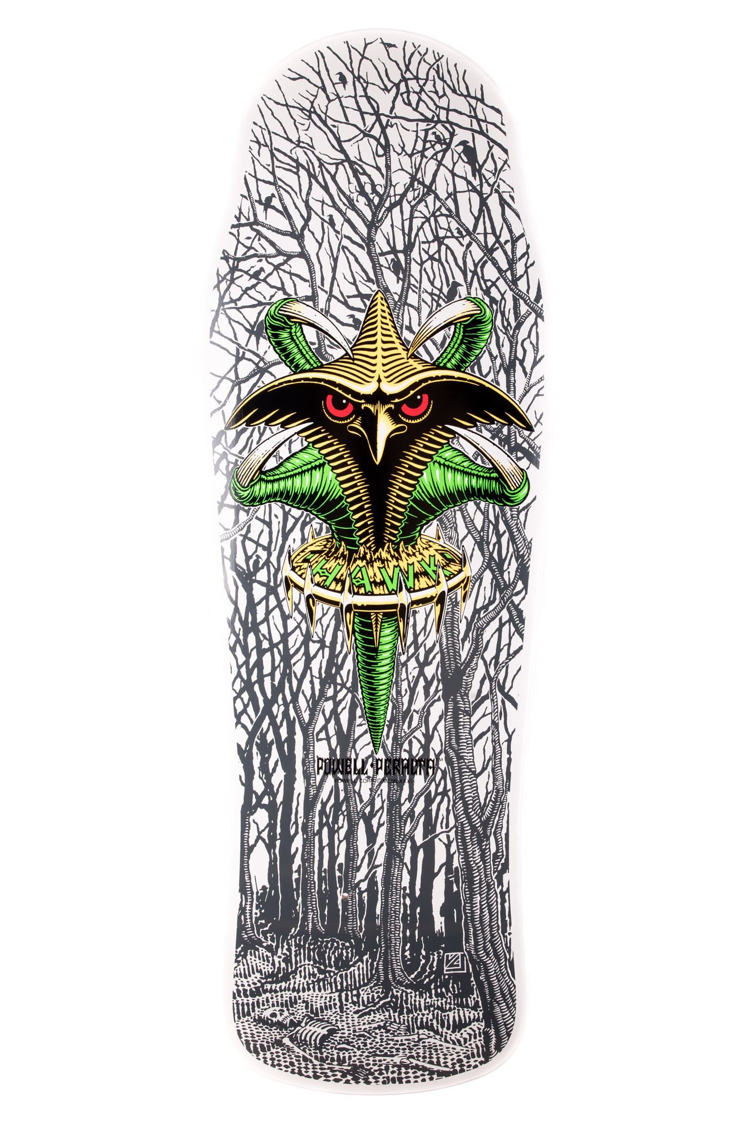 Powell-Peralta Bones Brigade Skateboard Deck Tony Hawk Claw White 10.45" x 31.25