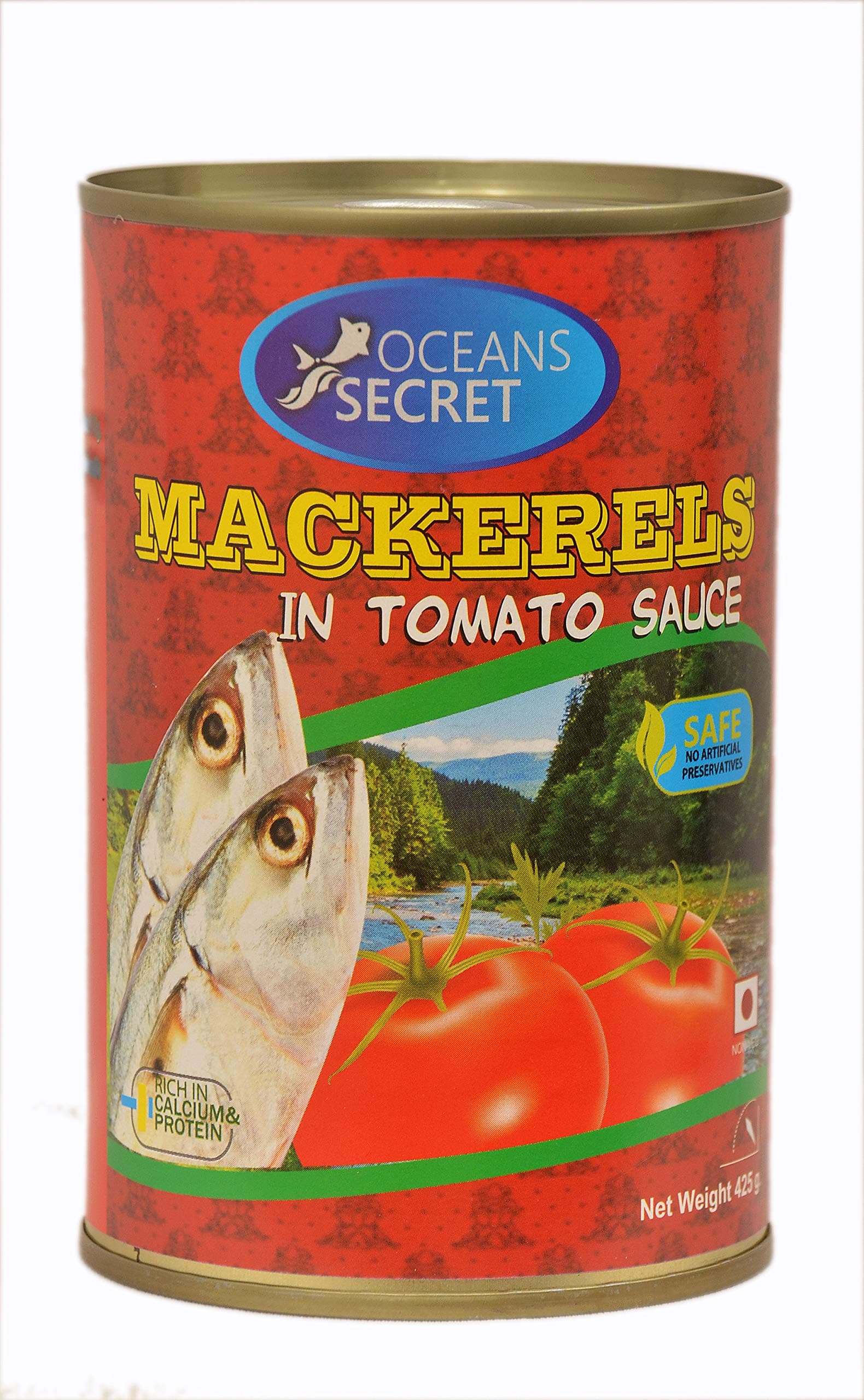 Ocean Secrets Mackerel | Balanced & Nutritious | Tomato Rich | Mackerel in Tomato Sauce | Ready to Eat Whole Fish for Curries & Rice | 400g | Pack of 1
