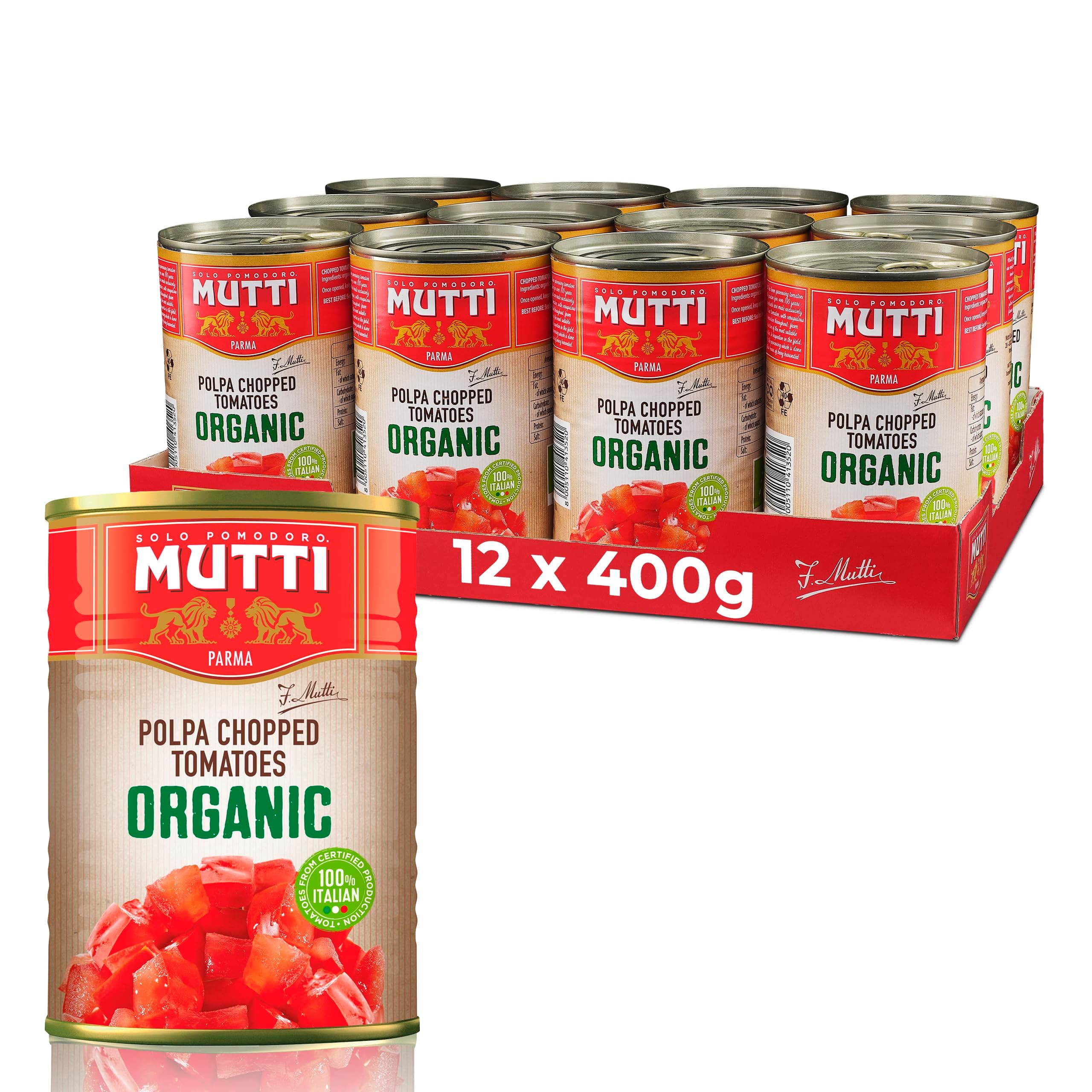 Mutti Organic Chopped Tomatoes 400g (Pack of 12)