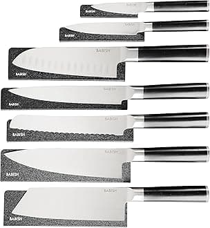 High-Carbon 1.4116 German Steel 14 Piece Full Tang Forged Kitchen Knife Set W/Sheaths