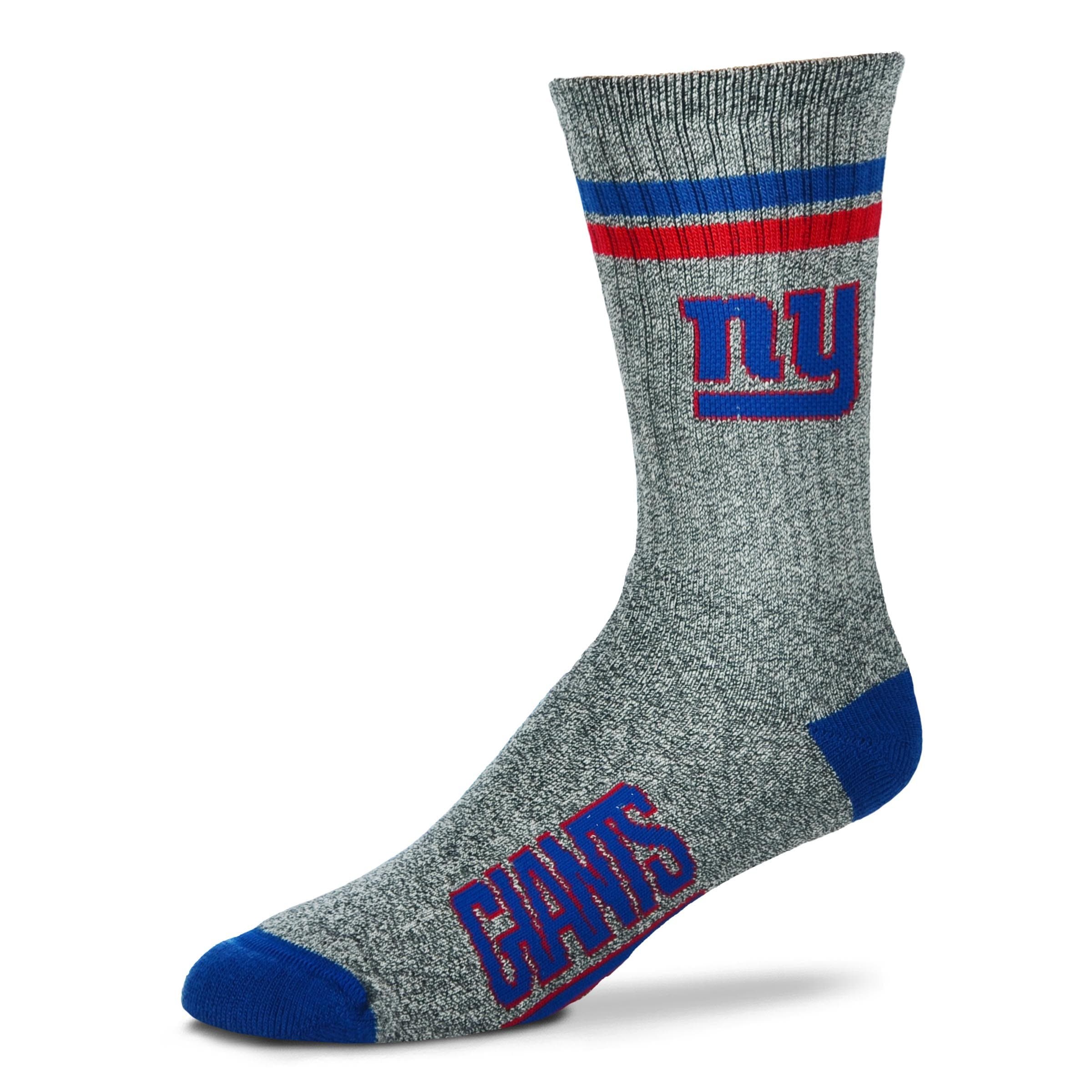 Nfl New York Giants Marbled Two Stripe Crew Socks - Charcoal large