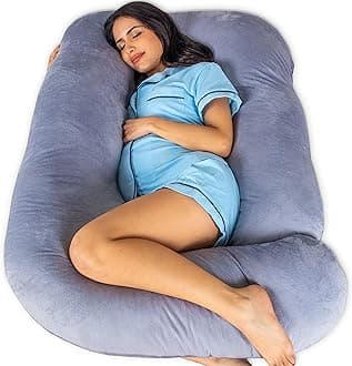 PharMeDocPregnancy Pillows, U-Shape Full Body Pillow - Jumbo Size Grey - Pregnancy Pillows for Sleeping - Body Pillows for Adults, Maternity Pillow and Pregnancy Must Haves