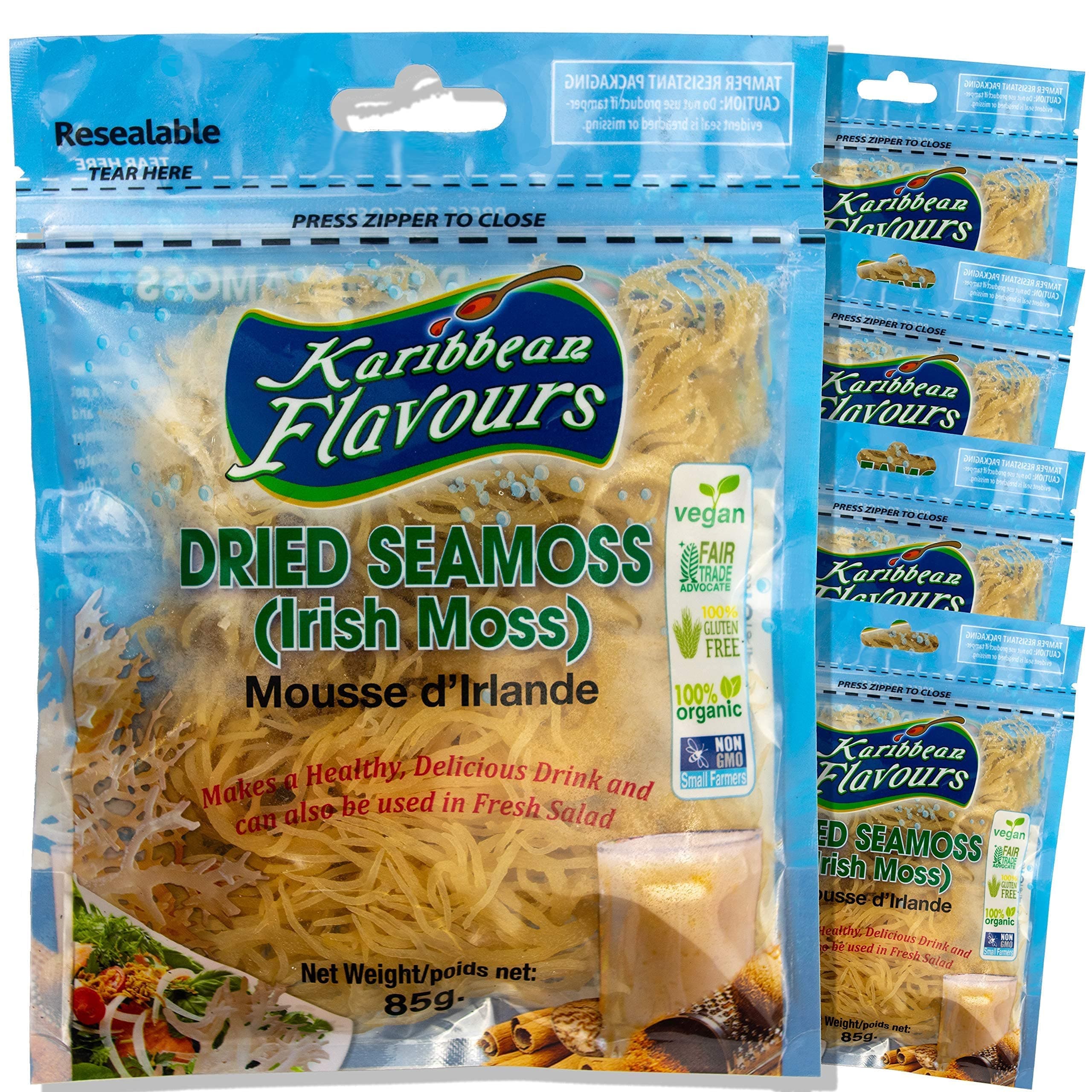 Dried Sea Moss (3 Oz (Pack of 5)) - Caribbean Superfood - Wildcrafted Seedstock - Ethically Harvested - Makes Over 10 Quarts Gel