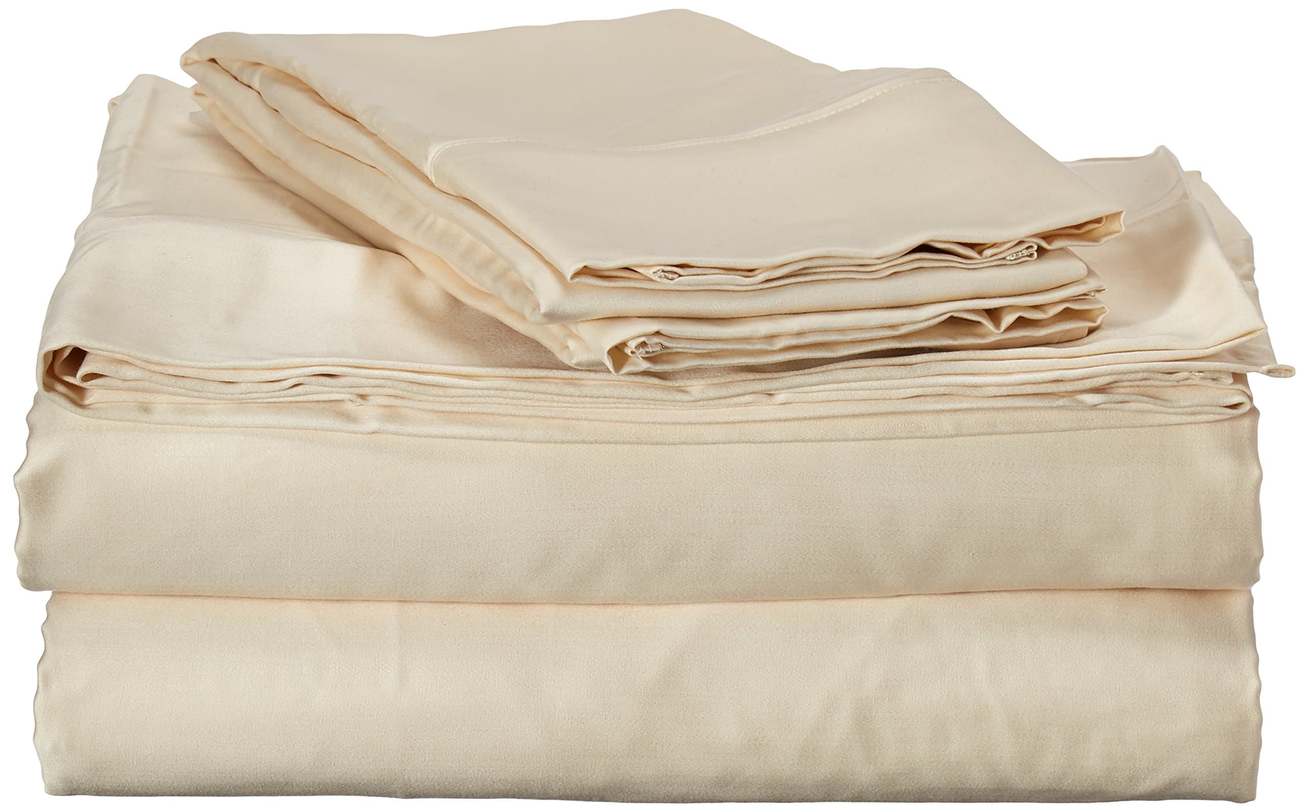 Veratex Contemporary Style Luxurious 100% Micro Tencel 600 Thread Count 4-Piece Bedroom Sheet Set, King, Ivory