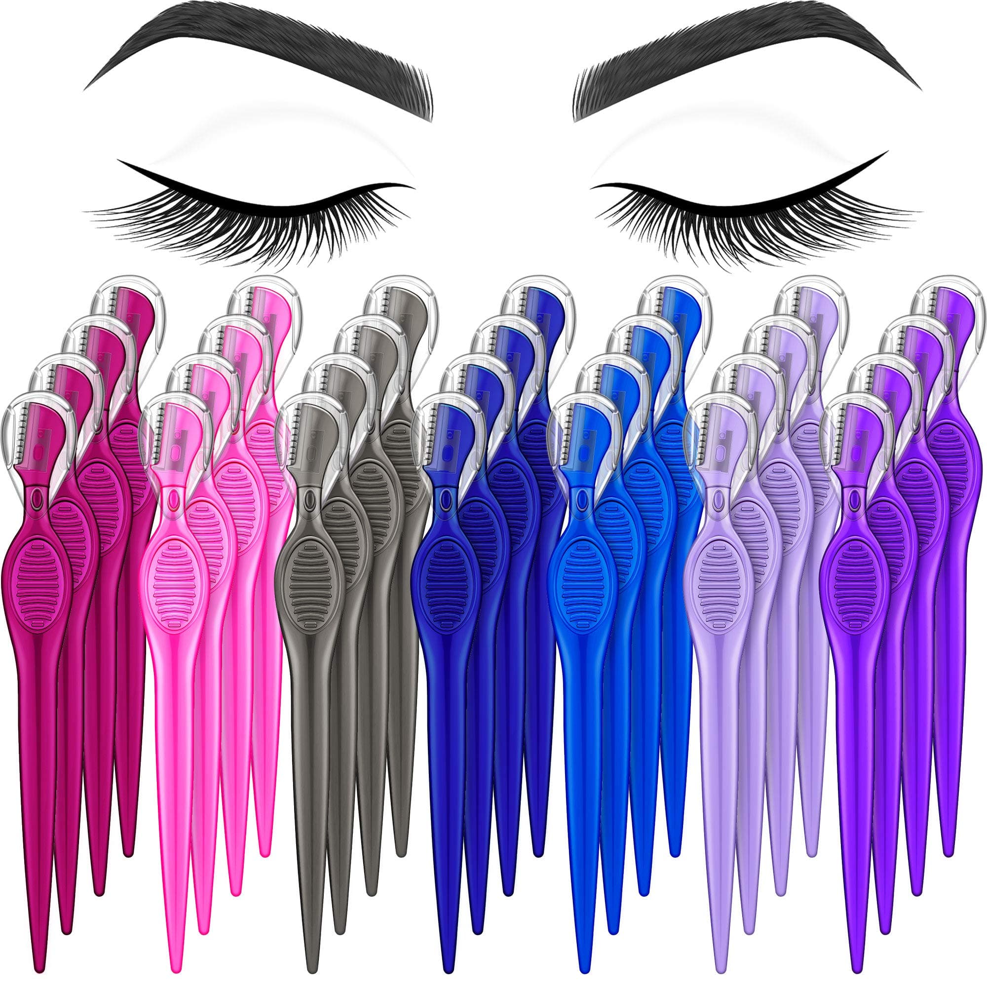 28 Pcs Eyebrow Razor Knife Shaver Trimmer Shaver Multipurpose Exfoliating Tool Facial Hair Removal for Women Valentine Gift Giving(Assorted Colors)