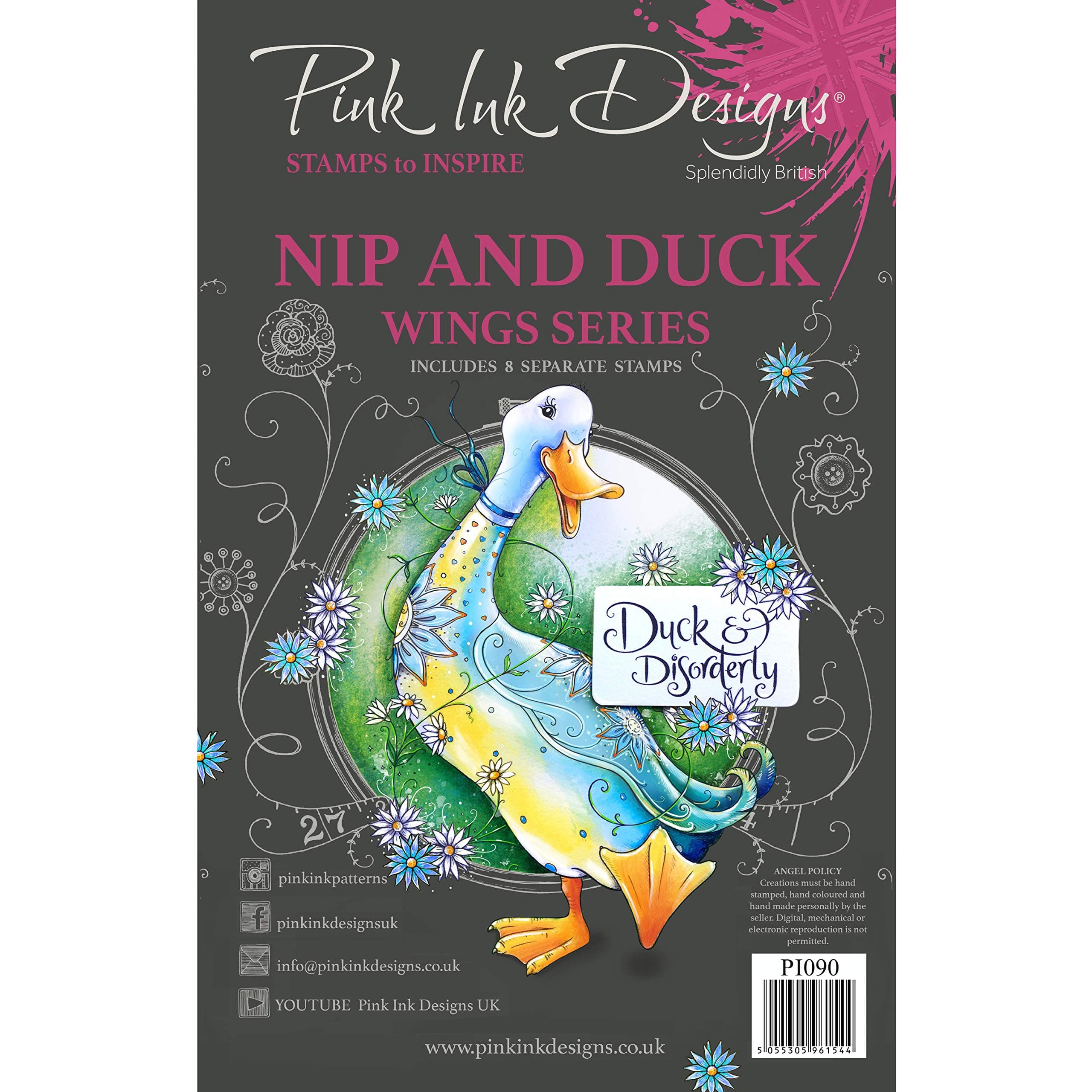 Pink Ink Designs Nip & Duck-Clear Stamp Set, A5