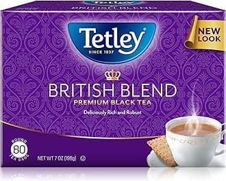Tetley British Blend Premium Black Tea, Regular, 80 Teabags (Pack of 1)