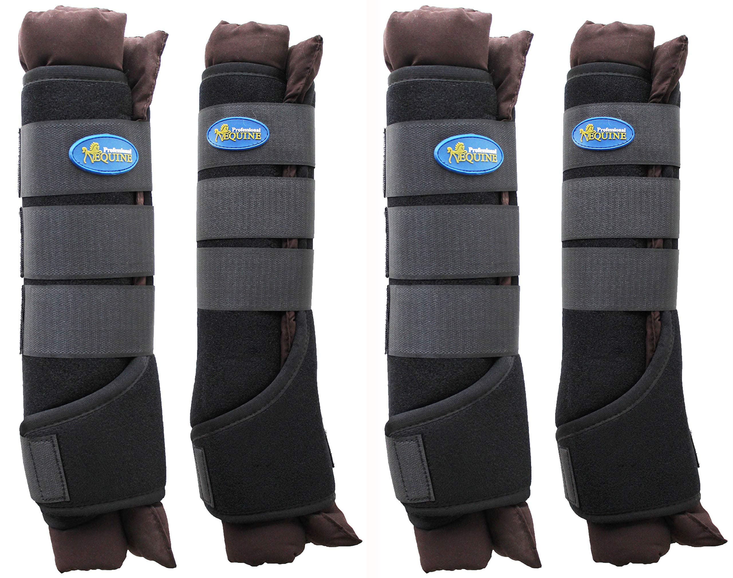 Horse Stable Shipping Boots Wraps Front Rear 4 PK Leg Care Brown 4120BR