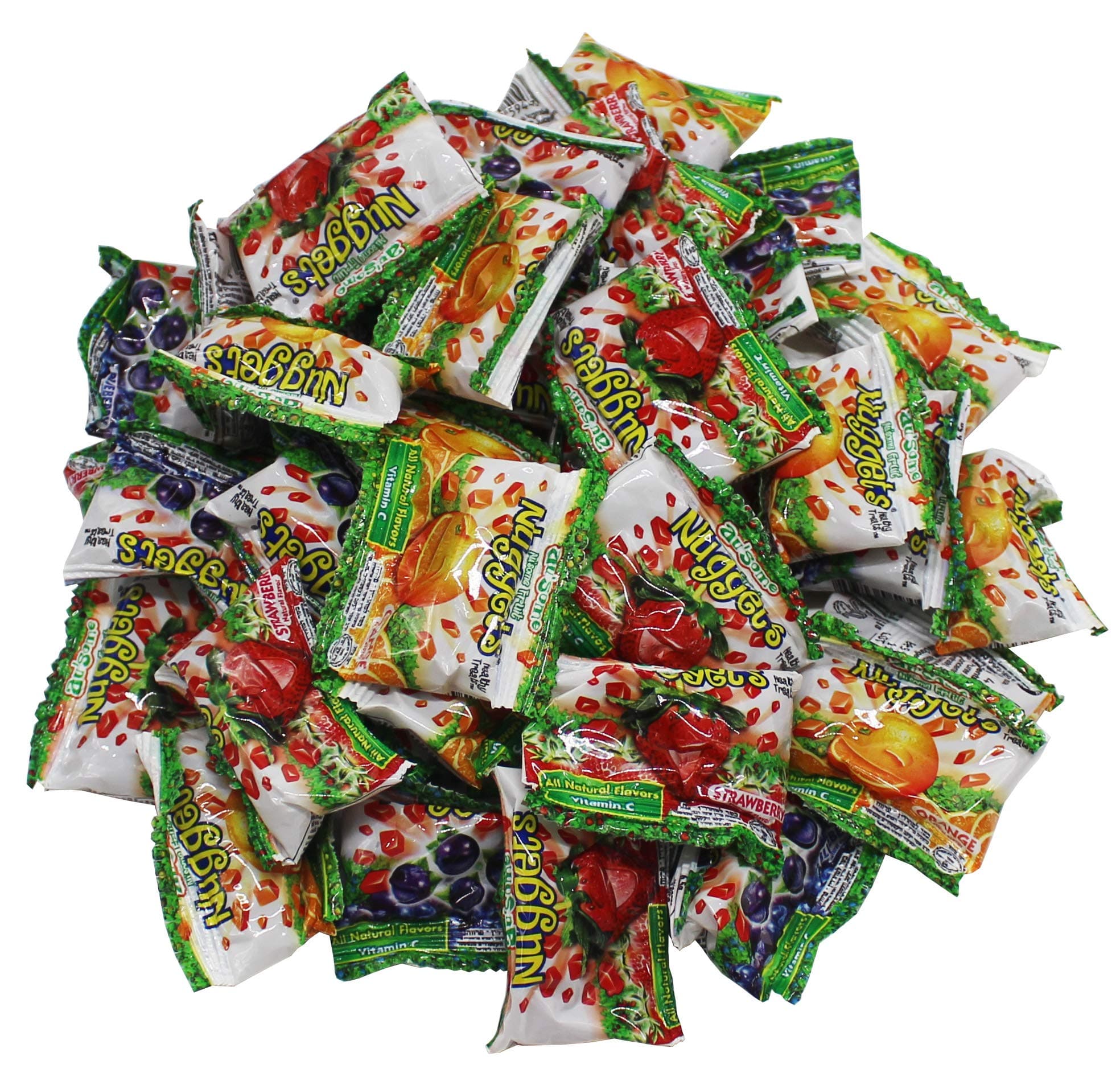 30 Fruit Nuggets Mini Pouches Kosher Vitamin C 56% Real Juice All Natural Flavors Gluten Free - By Au'some