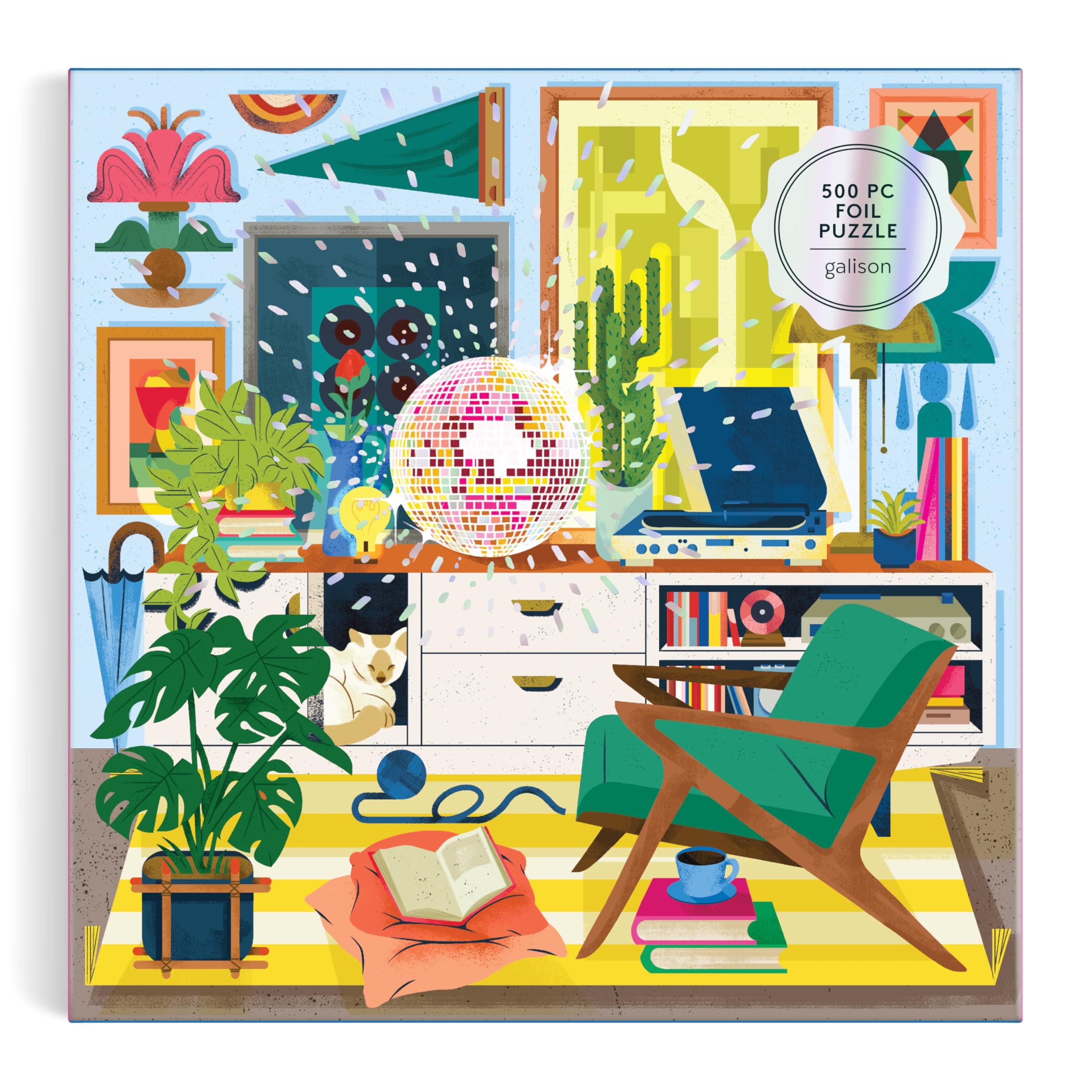 Galison Disco Life – 500 Piece Jigsaw Puzzle Featuring Beautiful Artwork Of Disco Ball Inspired Still Life