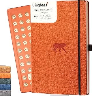Dingbats* - Wildlife Plain Extra Large A4 Notebook - PU Leather Hardcover Journal for Work, Writing - Pocket, Elastic Closure, Pen Holder, Bookmark