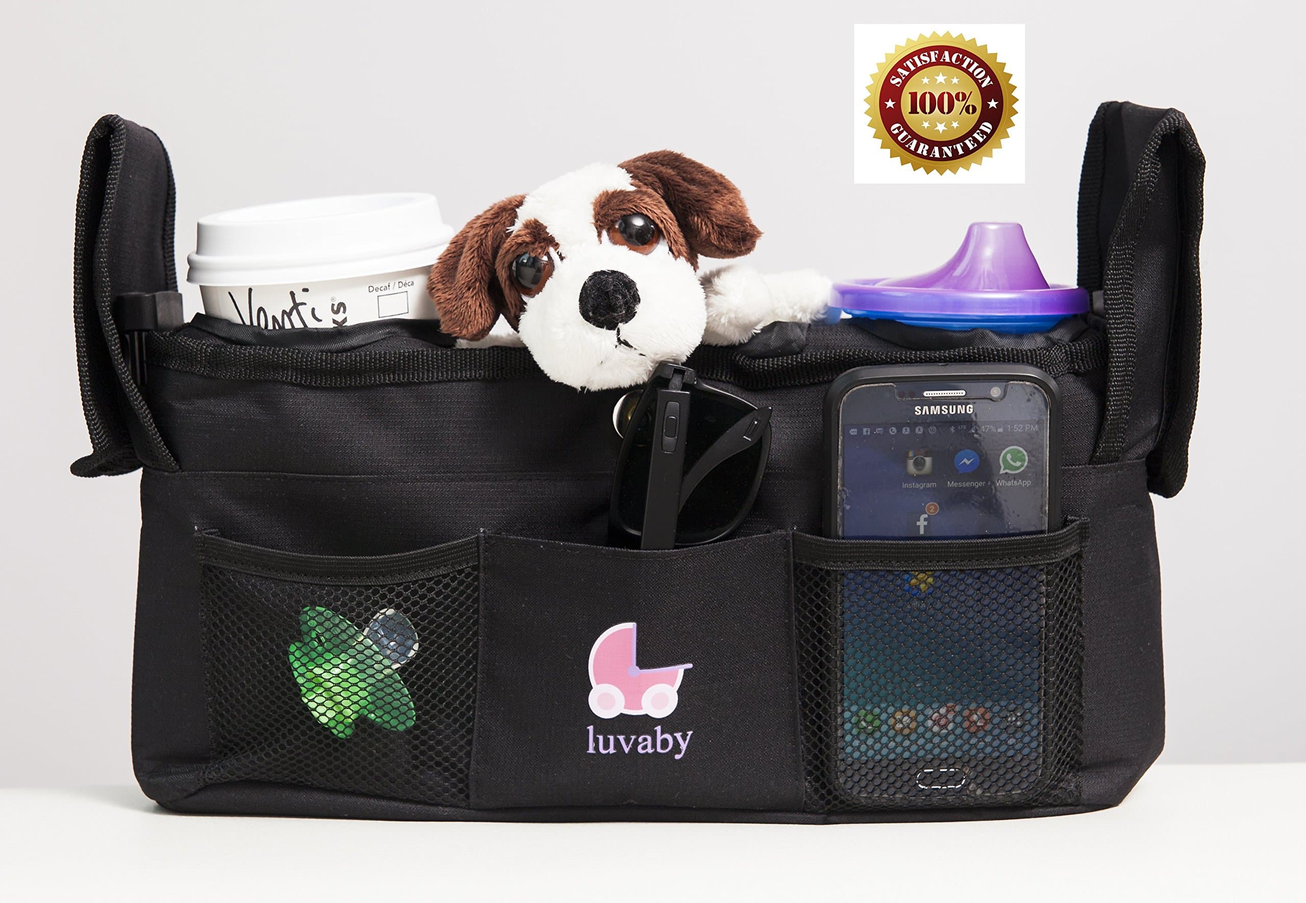 Stroller Organizer Universal Fit Premium Quality Back Seat Organizer Travel Bag