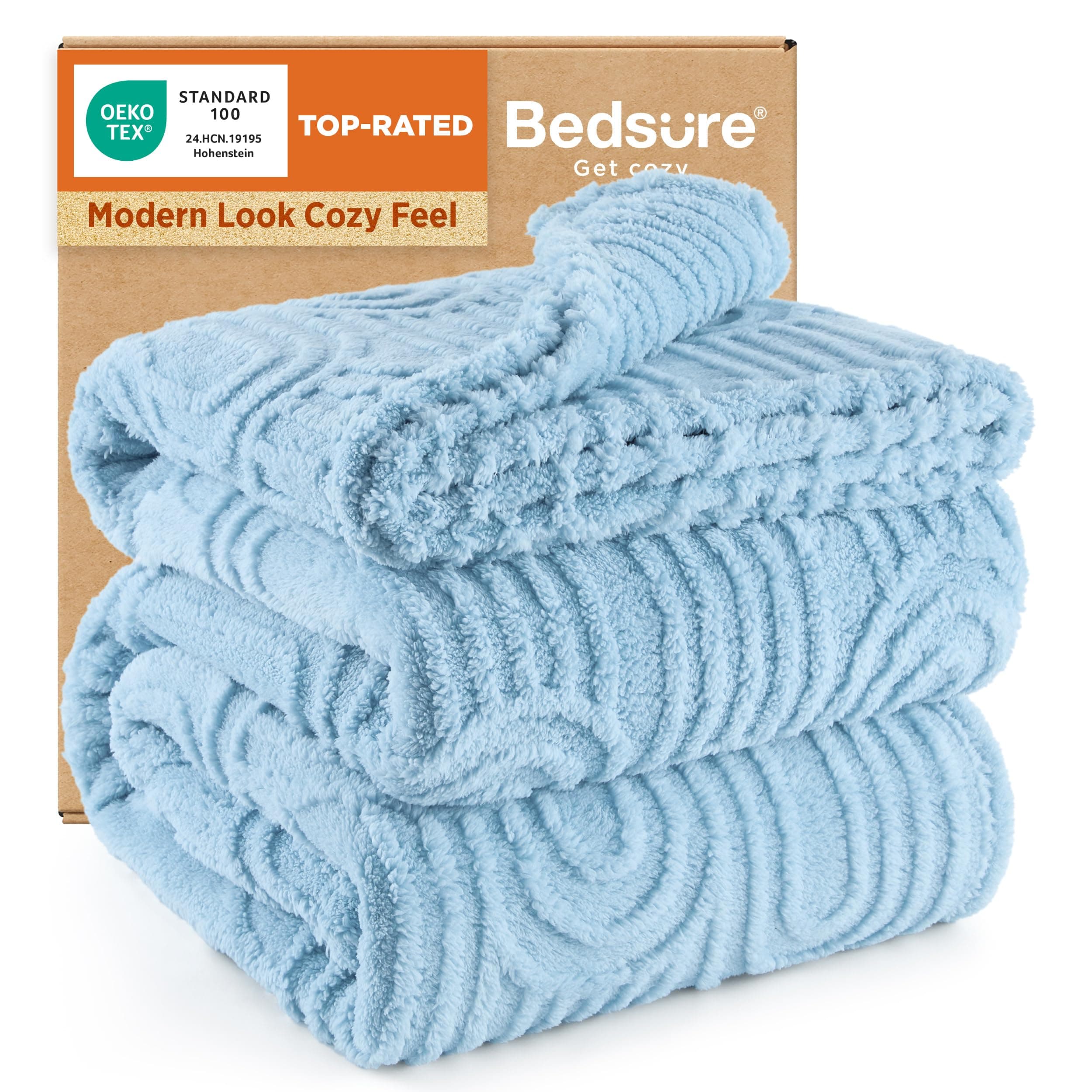 Bedsure GentleSoft Fleece King Size Blanket for Bed - Super Soft & Cozy, Fluffy Blankets for Women & Girls, Ideal for Sofa & Couch, Blue, 108x90 Inches