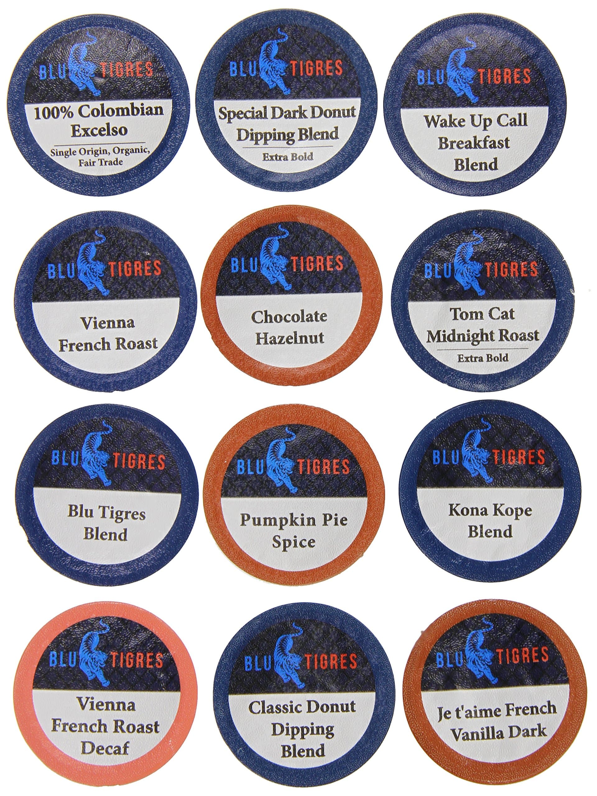 Blu Tigres Single-cup Coffee for Keurig K-Cup Brewers, Variety Sampler, 36 Count