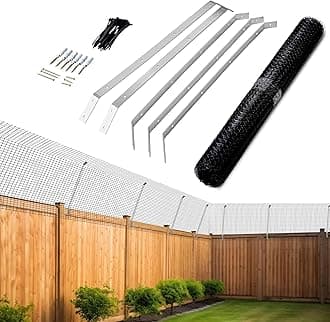 Cat Proof Fence Anti-Climb Barrier – Secure Outdoor Catio Enclosure Kit, Weatherproof Garden Mesh Fencing for Cat Safety & Protection (15 Meter Kit)