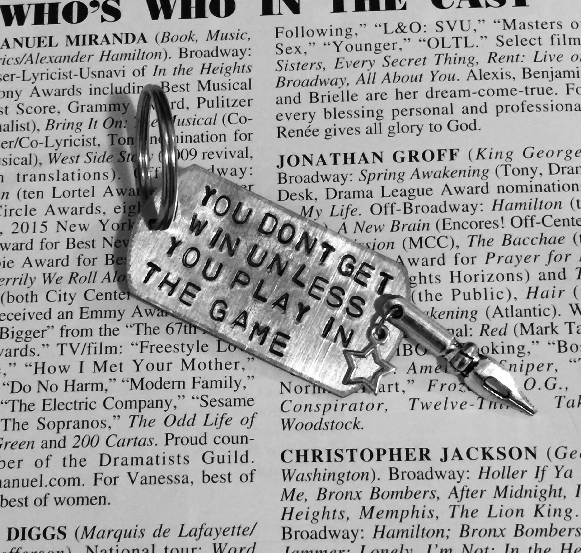 HAMILTON Broadway ROOM WHERE IT HAPPENS Lyrics Keychain