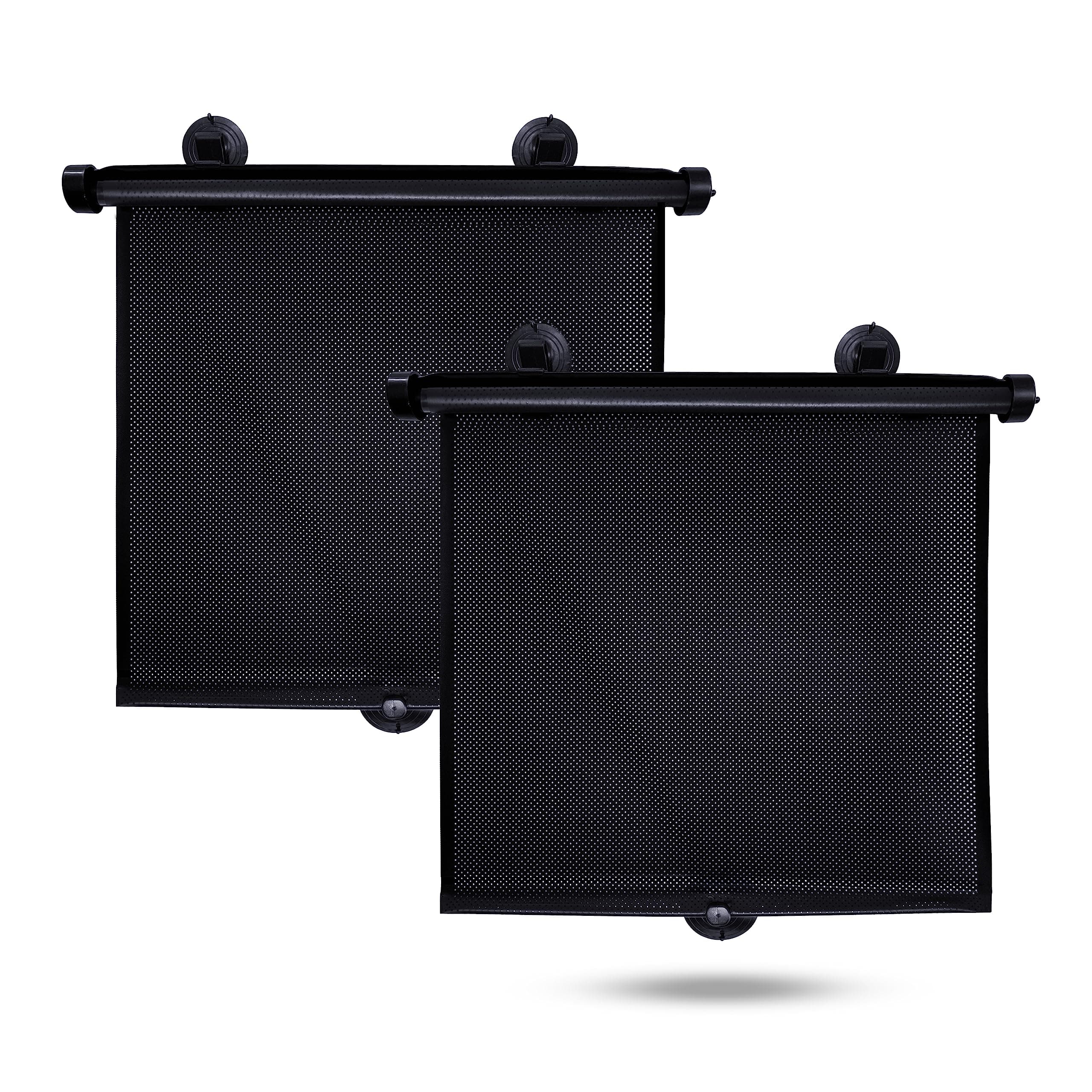 EcoNour Car Side Window Sun Shade (2 Pack) | Retractable Car Roller Sunshade for Kids | Baby Car Window Shades for UV and Sun Glare Protection | Baby Car Travel Accessories (15"x17")