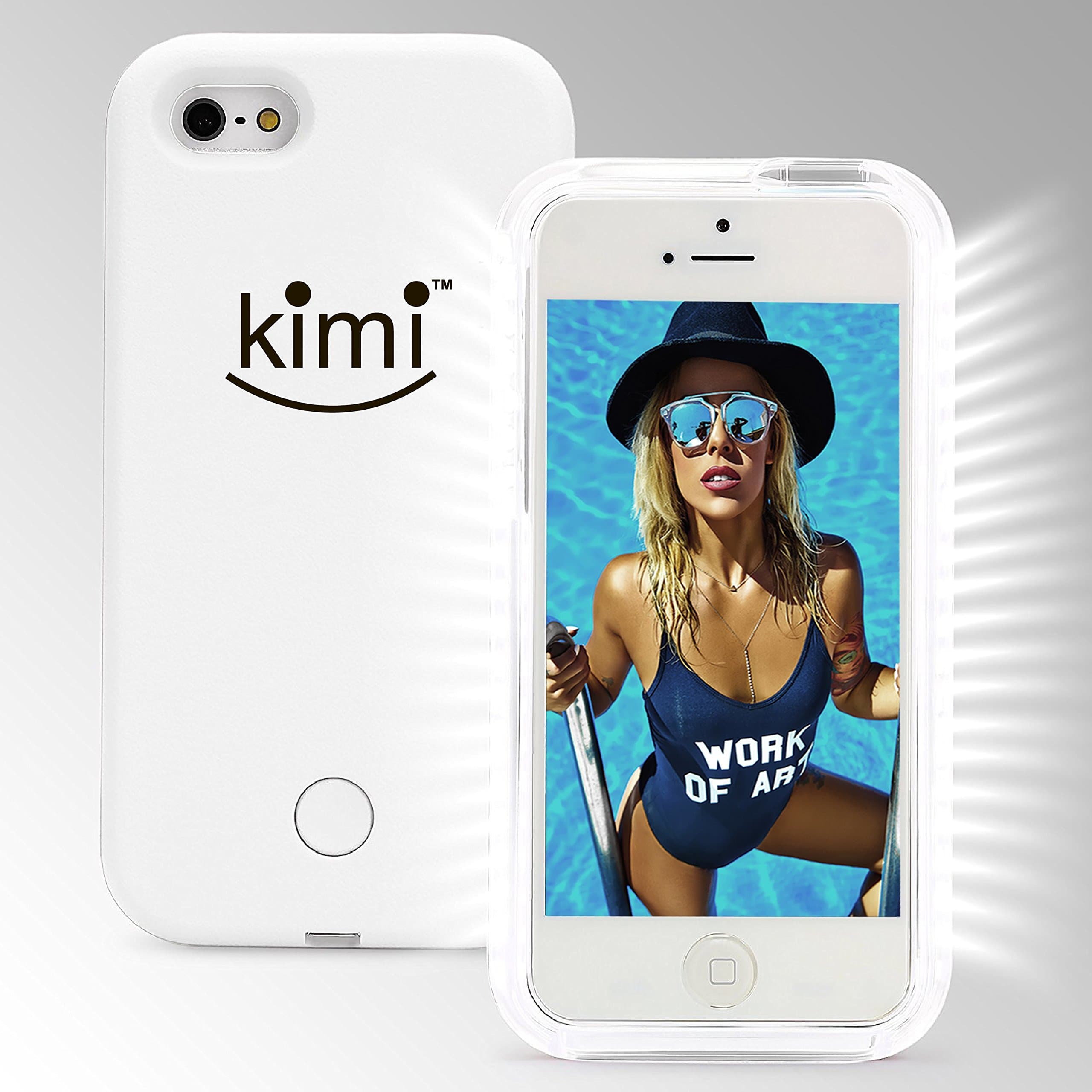 KIMI Selfie Light Iphone 7/8 Case, Fashion Luxury Flash Mobile Led Cover, Increase Facial Light, Luminous Cell Phone Light Up Bumper, Protective Shell