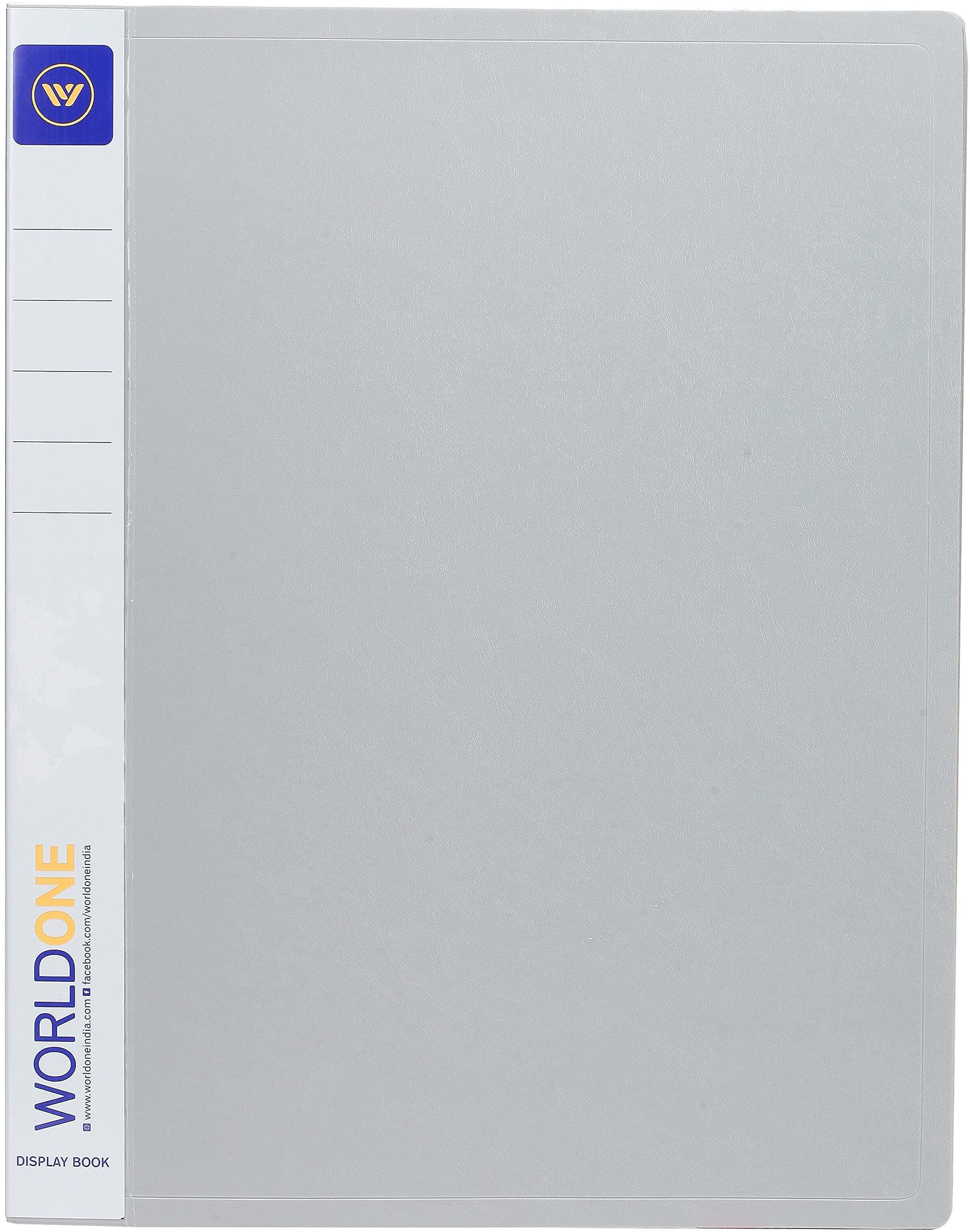 Worldone A4 Size | Presentation Display Book File | Made of 1 mm Virgin PP Sheet | 60 Bound Top Loading Plastic Binder Sleeves | Ideal for Office, School & College | Grey (Pack of 1)