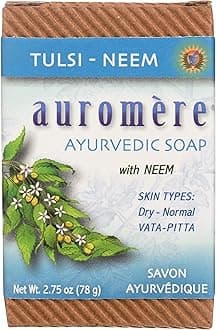 Ayurvedic Bar Soap, Tulsi Neem - Eco Friendly, Handmade, Vegan, Cruelty Free, Natural, Non GMO (2.75 oz), 1 pack