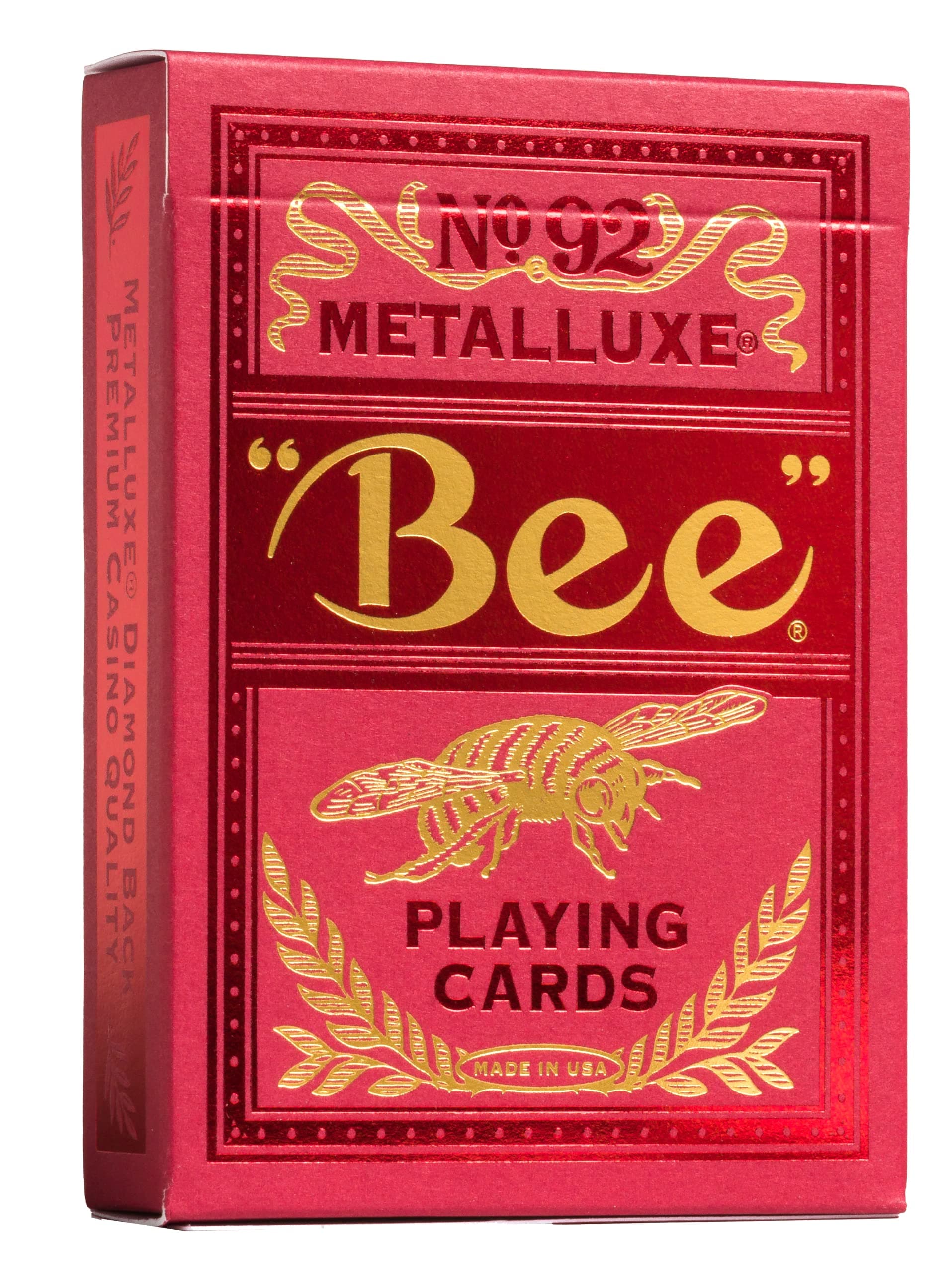 Bicycle Bee MetalLuxe Playing Cards - Red Foil Diamond Back, Standard Index