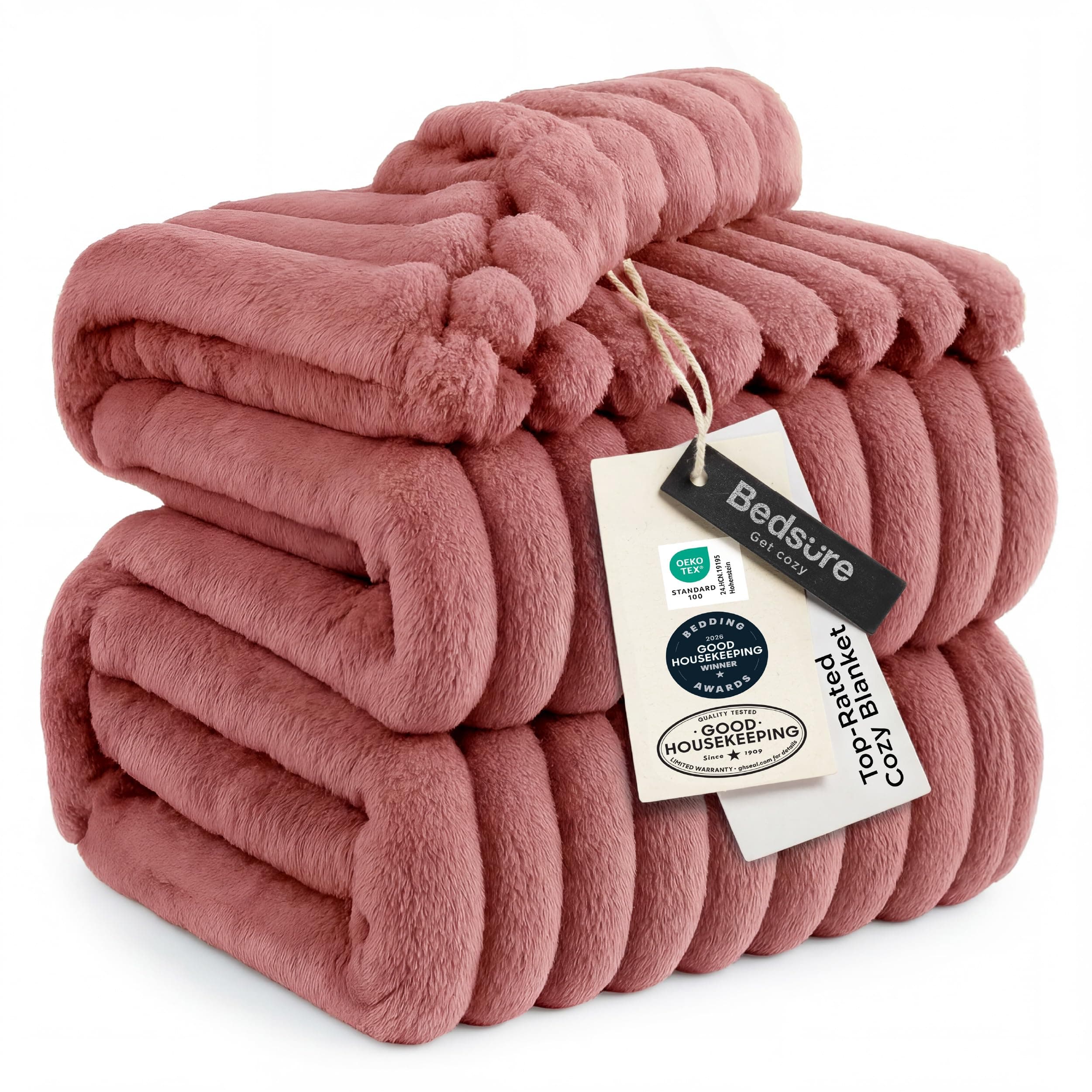 Bedsure GentleSoft Dusty Pink Full Blanket for Bed - Cozy Soft Blankets for Women, Cute Small Fleece Throws for Girls, Birthday Gifts for Women Decor Gifts for Mom, 84x90 Inches