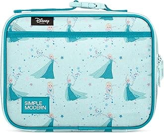 Disney Kids Lunch Box for School | Reusable Insulated Lunch Bag for Toddler, Girl, and Boy | Meal Container with Exterior & Interior Pockets | Hadley Collection | Frozen Elsa's Snowflake