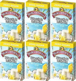 Margaritaville singles to go water drink mix - pina colada flavored, non-alcoholic powder sticks (6 boxes with 6 packets each - 36 total servings), 0.70 ounce (pack of 6)