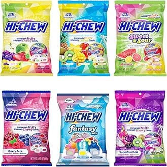 HI-CHEW Easter Candy Variety Mix, Pack of 6 Bags - 17 Flavor Assort Sweet and Sour Chewy, Unique Fun Soft - Immensely Juicy Fruity Candy Flavors - Individually Wrapped for Sharing