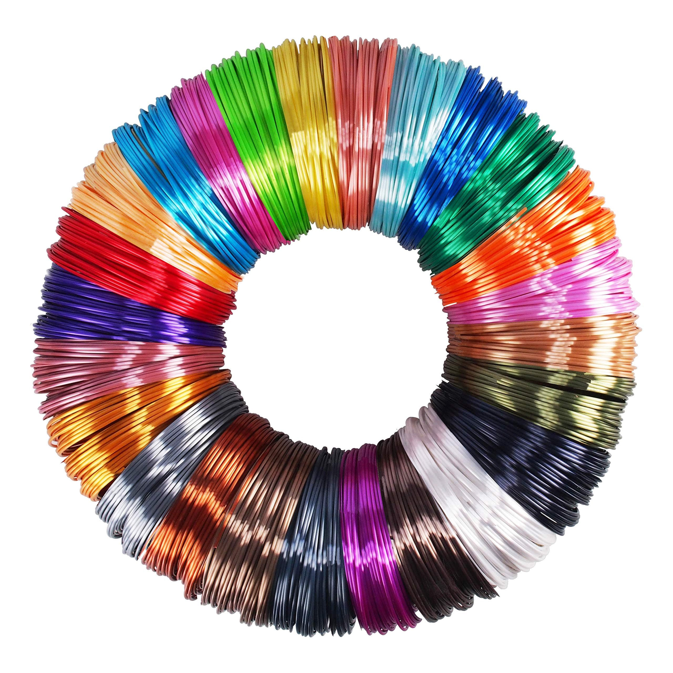 MIKA3D 25 Colors Silk Shiny PLA Filament Sample Pack, Each Color 4 Meter Length, Total 100m 3D Printer 3D Pen Material Refill, with Extra Gift 2 Finger Caps
