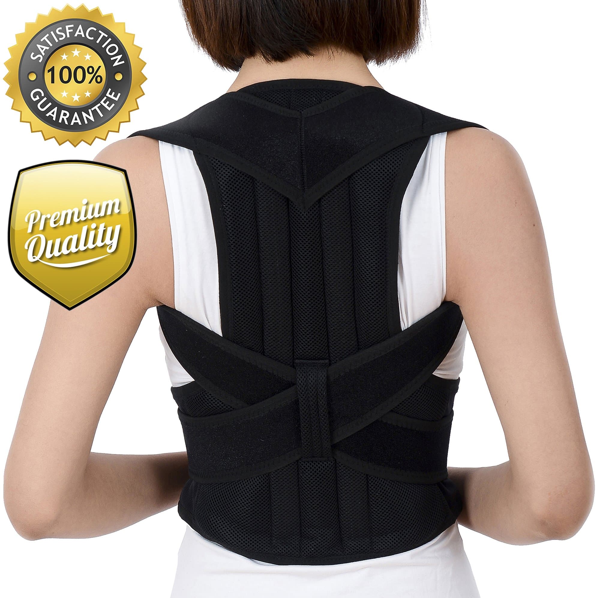 Tigoof Back Posture Corrector, Adjustable Clavicle & Shoulder Support Brace For Men & Women Posture Brace to Improve Bad Posture, Thoracic Kyphosis, Shoulder Alignment, Upper Back Pain Relie Size M