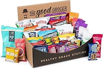 All Natural Healthy Snack Station (50 Count) by The Good Grocer - Office Snacks, Variety Pack, School Lunches (Includes Display Box)