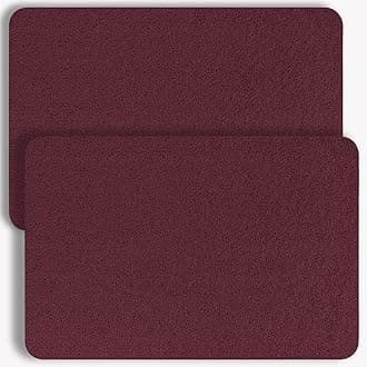Non-Slip Bathtub Mat, 2 Pack Anti Slip Shower Mat, Fast Drying Bathtub Mats, Foot Scrubber Mat, Anti Slip Mat for Tub, Floor, Bathroom, Kitchen, Home, Hotel (Wine Red 24"×16"+24"×16")
