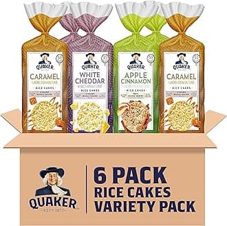 Quaker Large Rice Cakes, Gluten Free, 3 Flavor Variety Pack, 6 Count