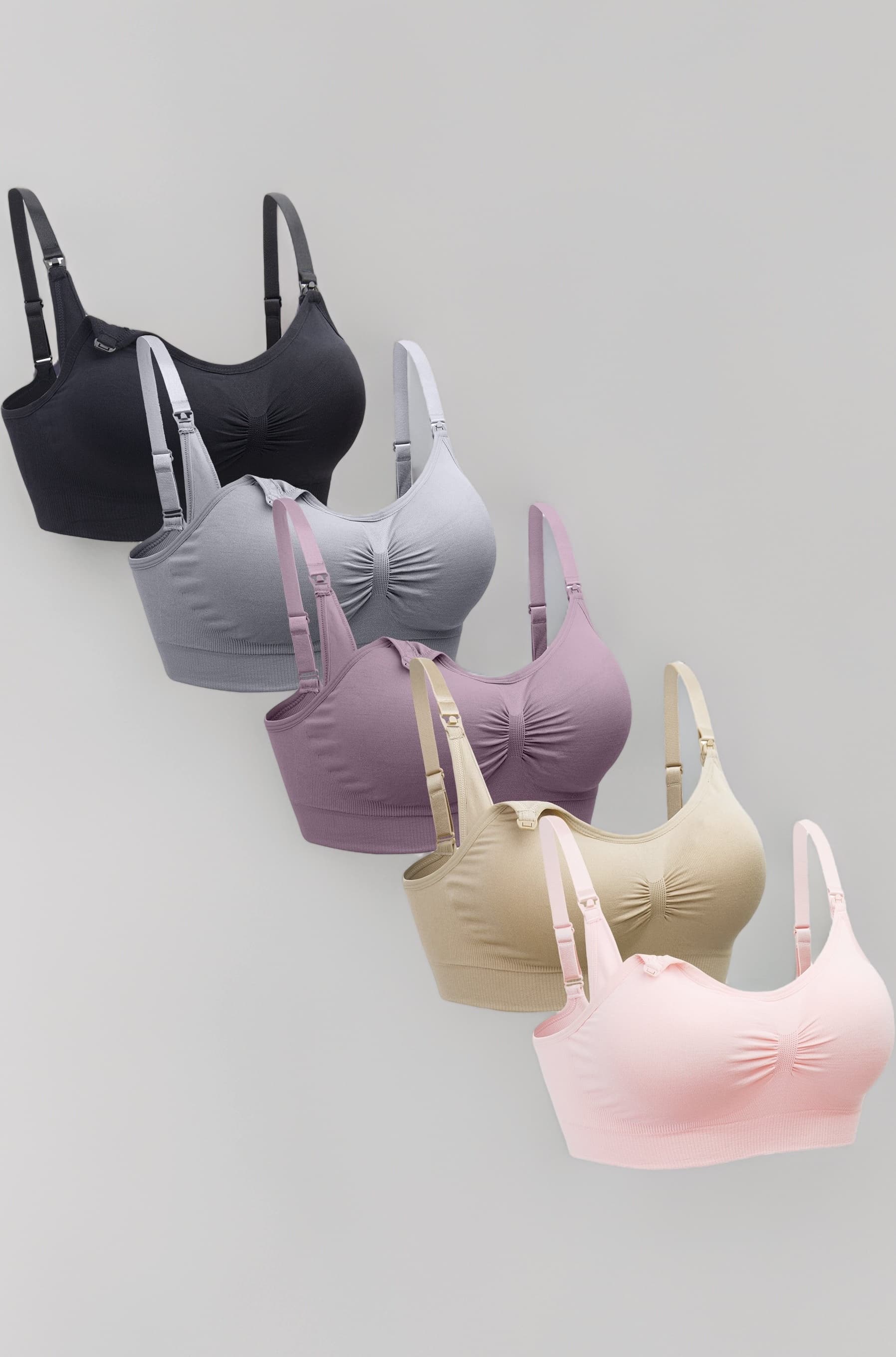Suekaphin 5PACK Nursing Bra Wireless Bra Women's Sleeping Maternity Bra Breastfeeding Bra