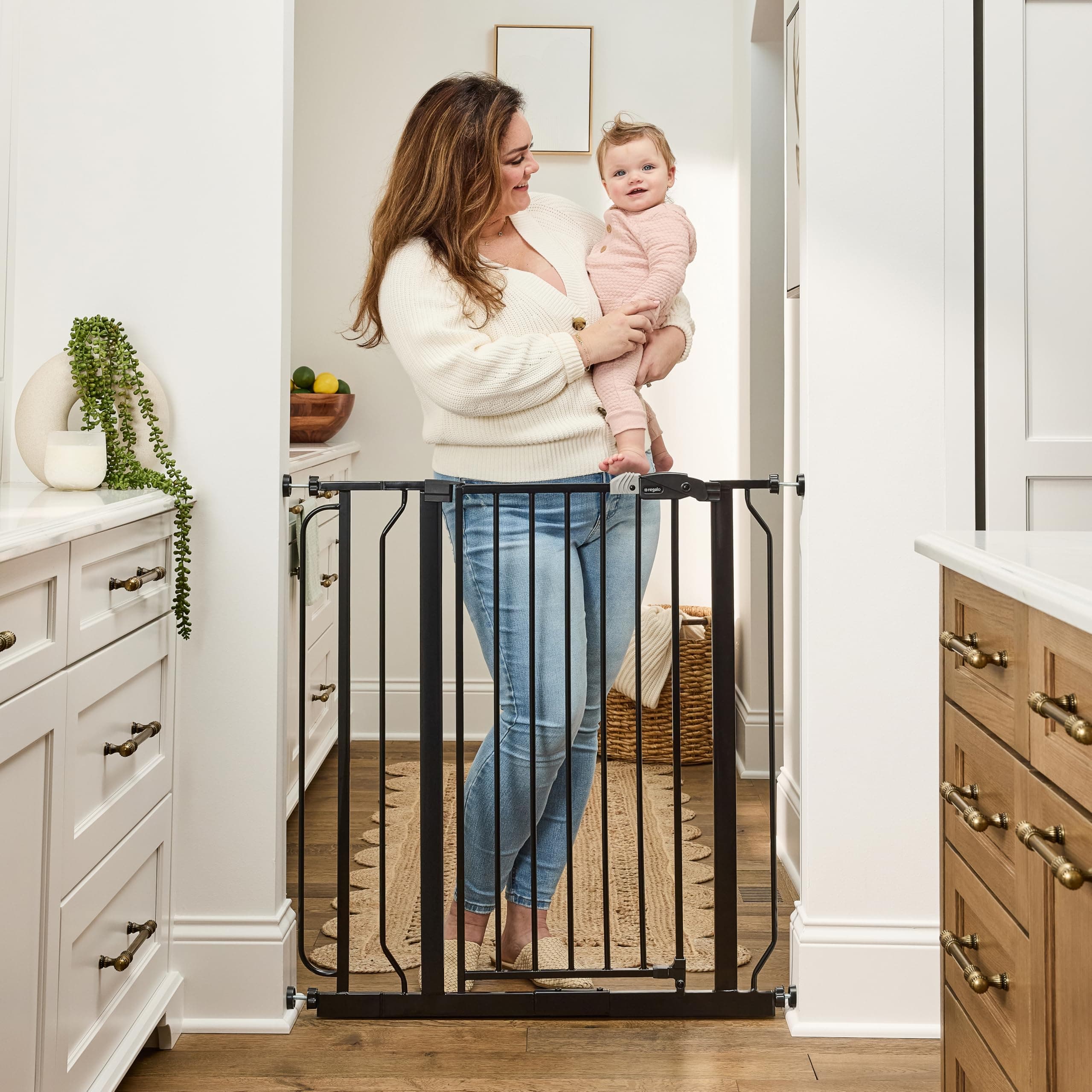 Regalo Easy Step Extra Tall Walk Thru Baby Gate, Bonus Kit, Includes 4-Inch E...