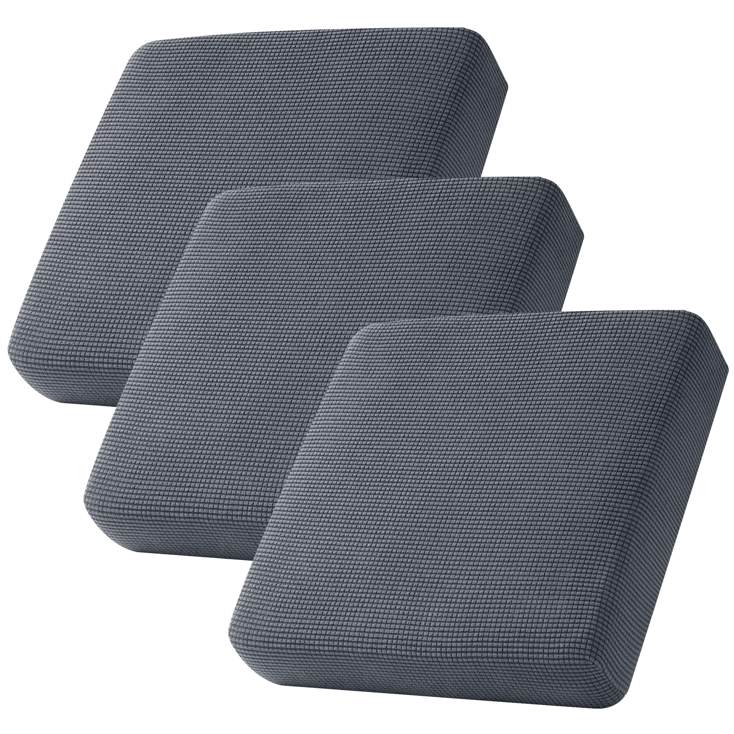 CHUN YI 3Piece Stretch Couch Cushion Covers, Sofa Seat Slipcovers for Pets, Suitable for Armchair Loveseat Sofa with Spandex Jacquard Washable Fabric(3Piece,Grey)