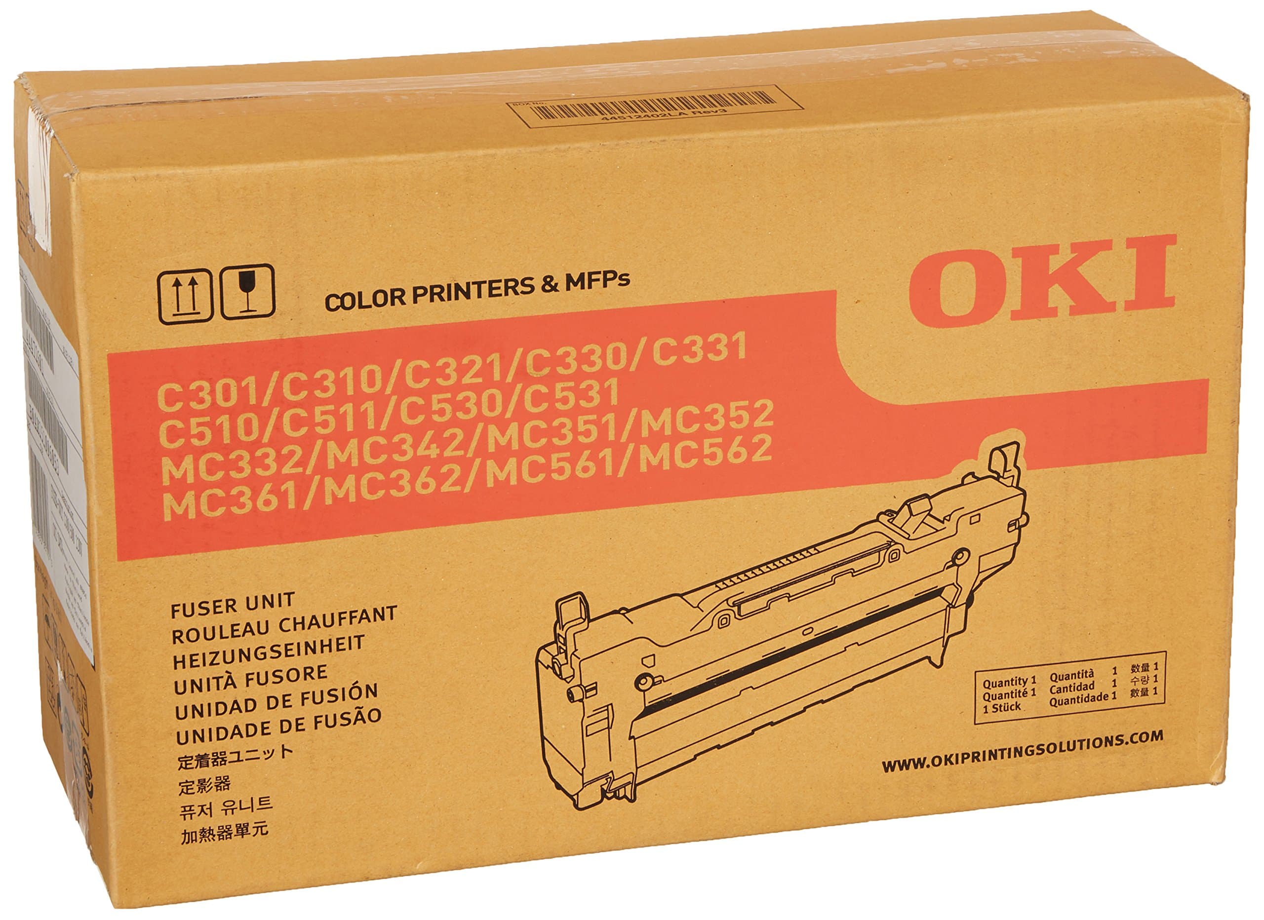OKI 44472601 Fuser Unit for C301, C310, C530 Printers