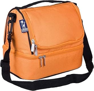Wildkin Two Compartment Insulated Lunch Bag for Kids – School & Travel Ready - Bengal Orange