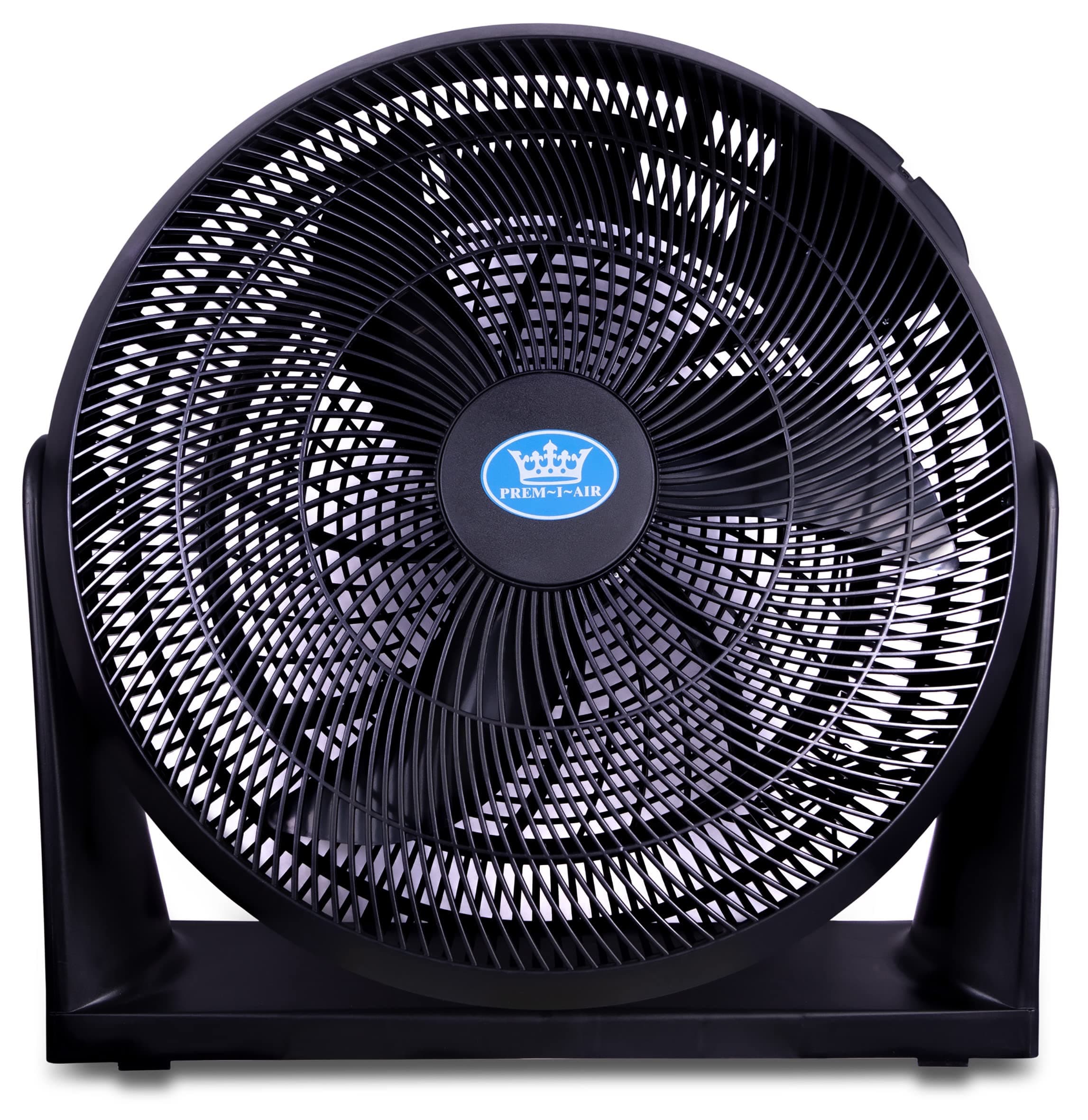 Prem-i-air Black 16" Inch (40 cm) Powerful Cooling Cold Air High Velocity Floor or Wall Mountable Air Circulator Fan with 3 Airflow Speed Settings, Quiet Operation For Use in Homes and Offices.
