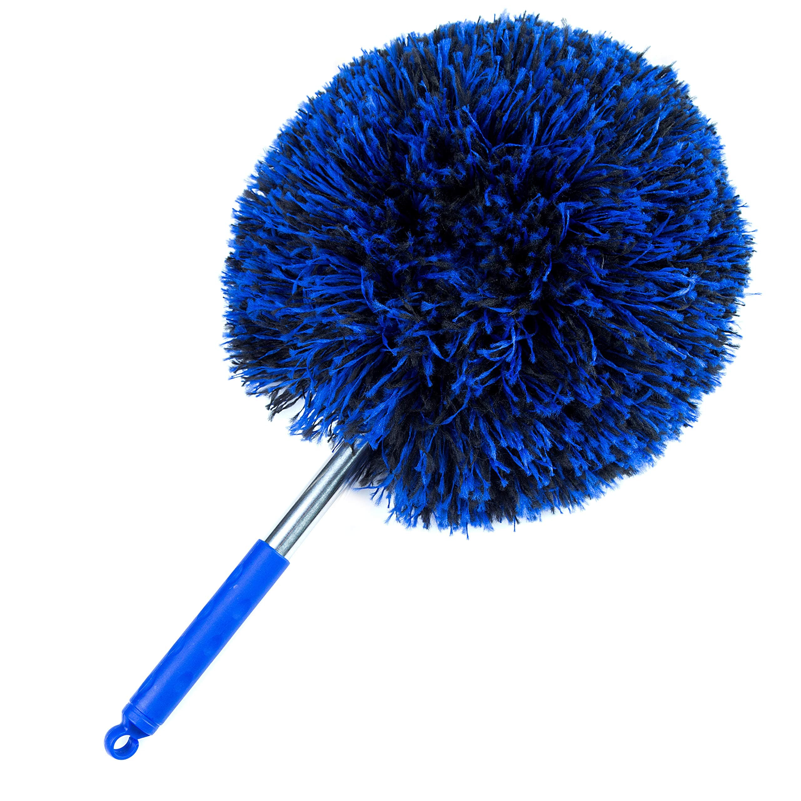 FO&OSOBEIT Feather Duster Telescopic Pole 48" Telescoping Handle Microfiber Flexible Bendable Washable Hypoallergenic Blue