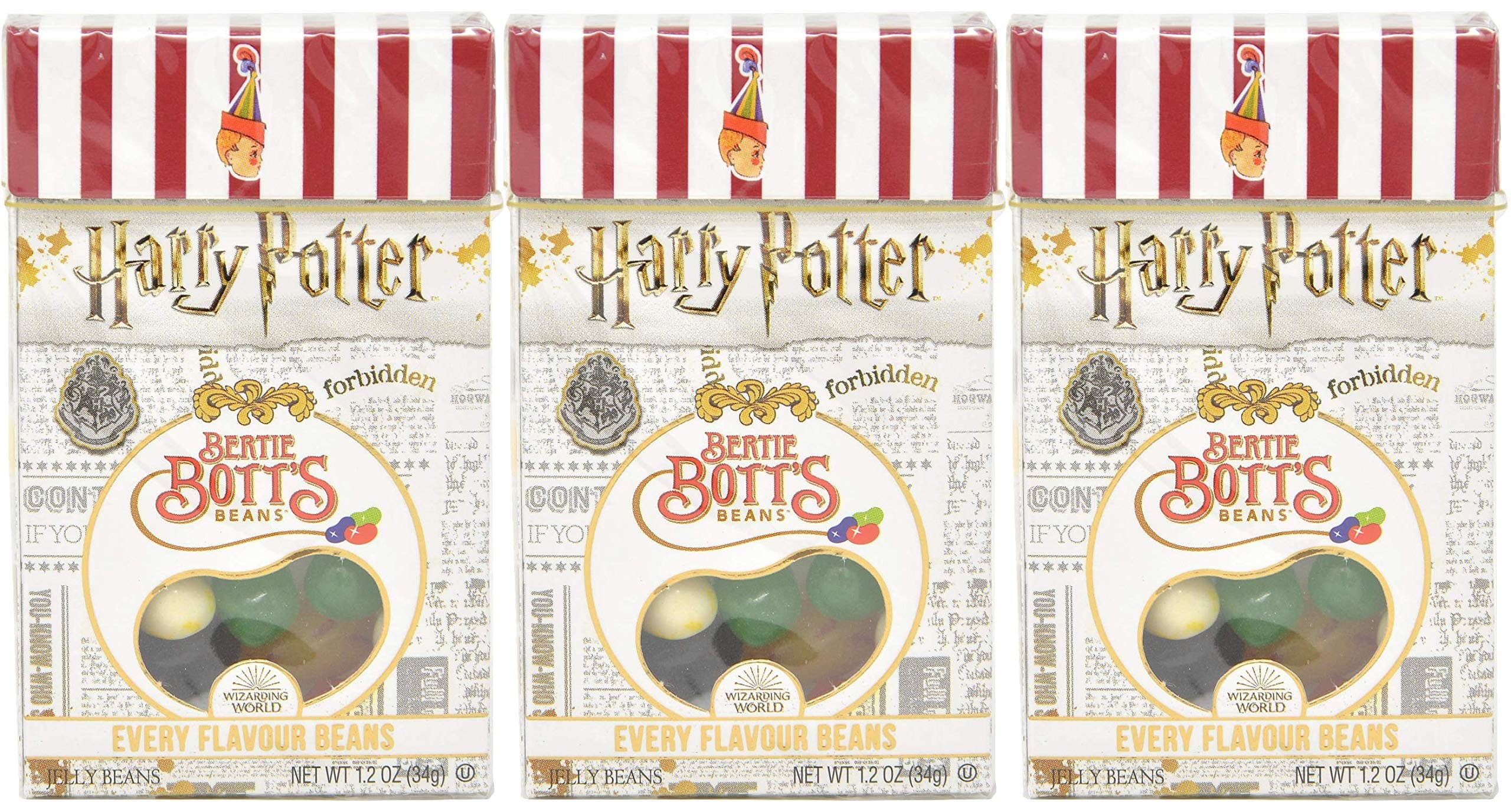 Harry Potter Bertie Bott's Every Flavour Jelly Belly Beans 1.2 OZ (34g) x3