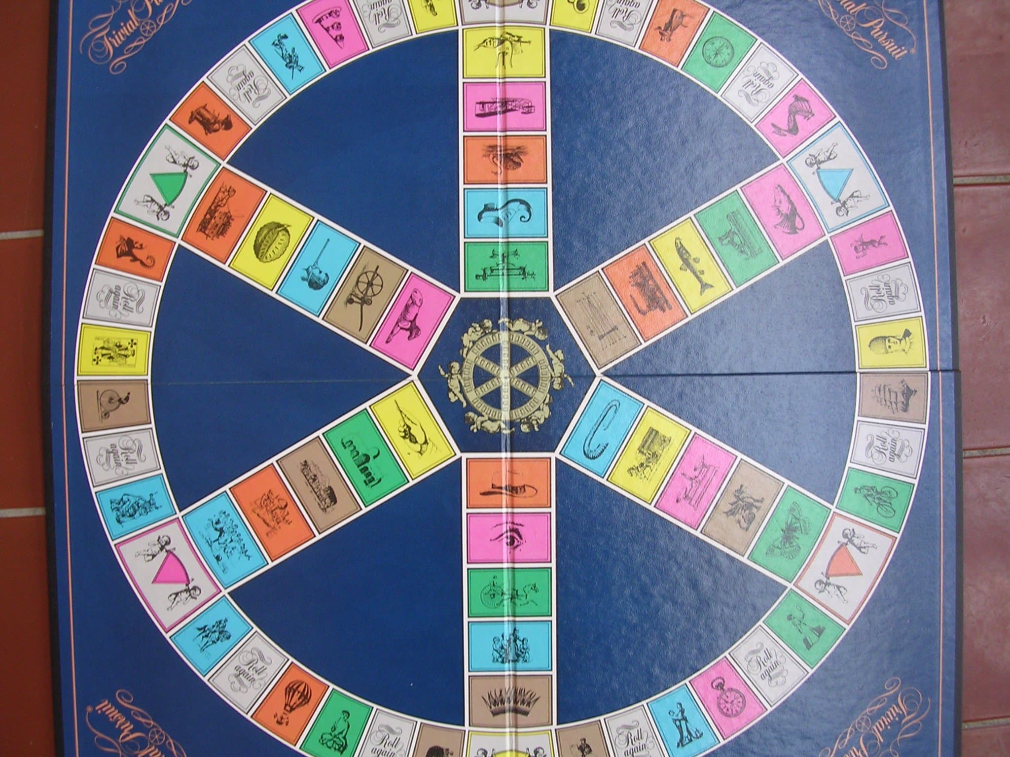 Trivial Pursuit Game Board ; For use with Master Game, Subsidiary Card Sets, Boomer, Disney, 1980s, Sports, Silver Screen, Genus II, III, IV, V